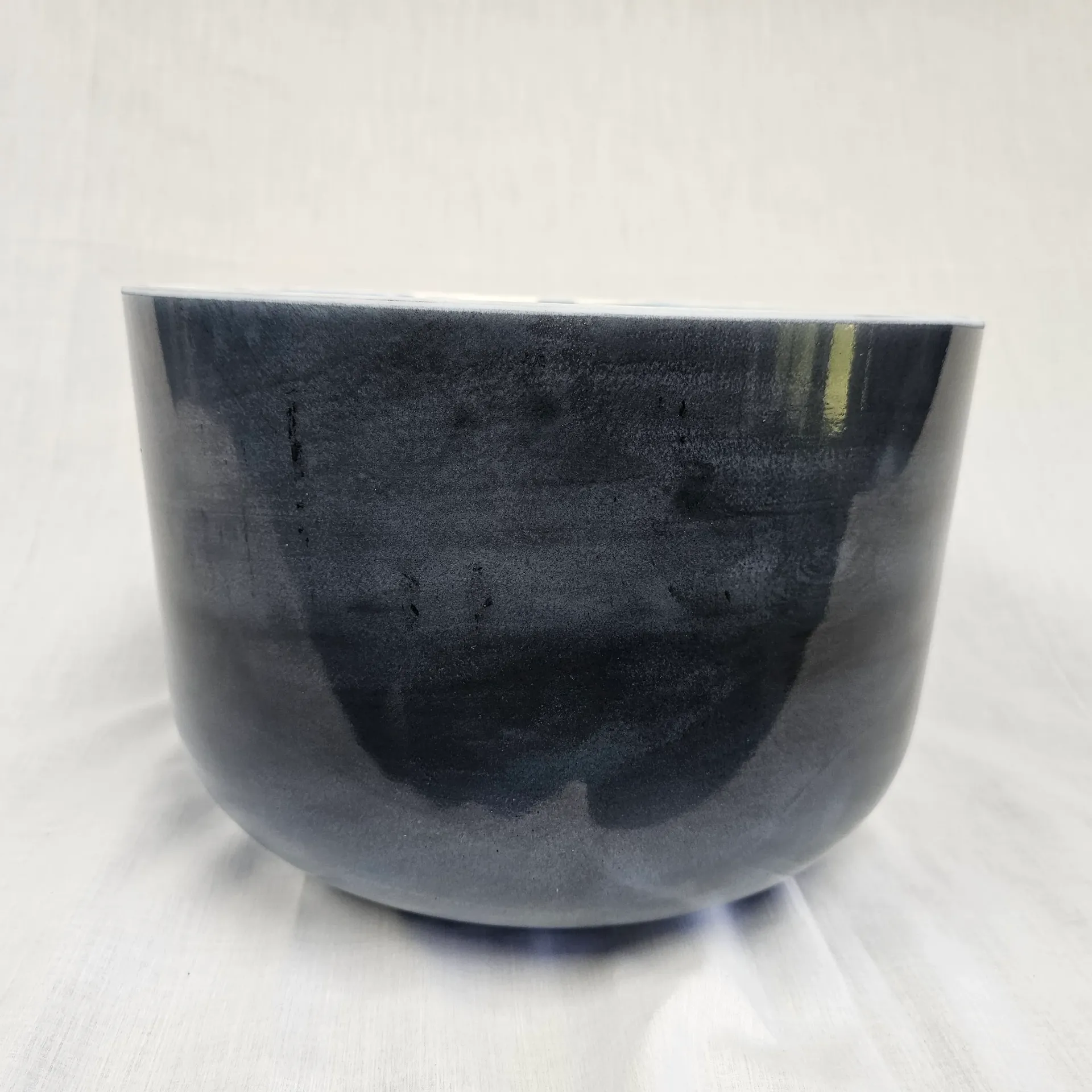 [#4782] Dumortierite Infused Quartz Crystal Singing Bowl | 12" | 3F +15 | 176Hz