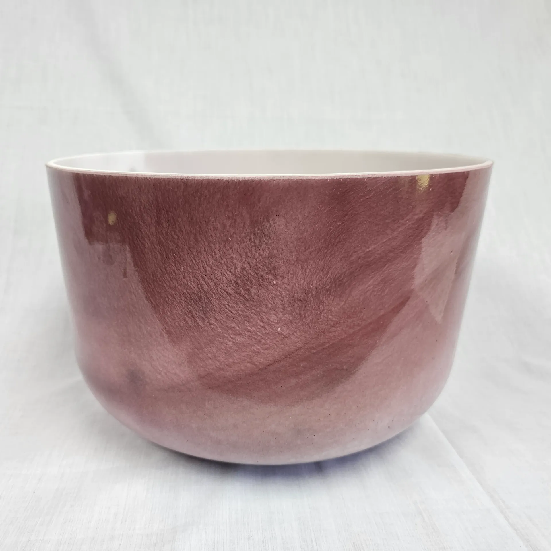 [#4792] Magenta Sapphire Infused Quartz Crystal Singing Bowl | 12" | 3F 0 | 174 Hz