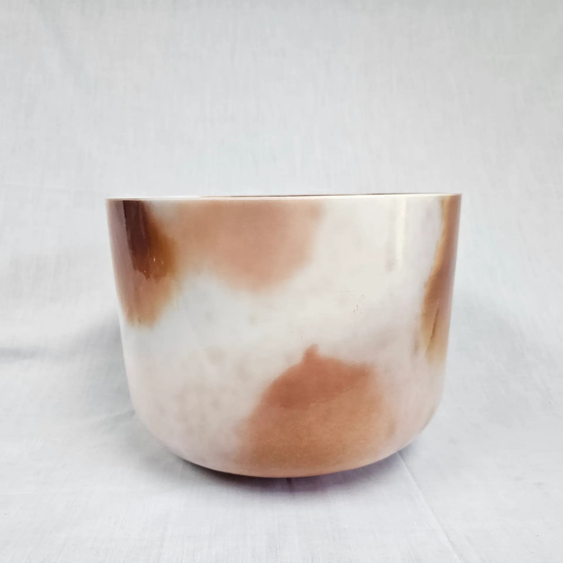 [#4820] Cacao & Rose Petal Infused Quartz Crystal Singing Bowl | 12" | 3D -43 | 143 Hz