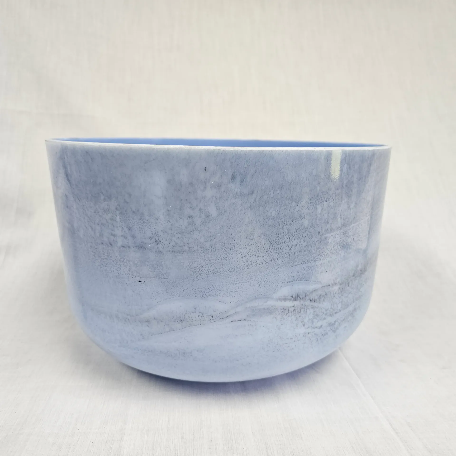 [#4827] Blue Topaz Infused Quartz Crystal Singing Bowl | 12" | 3G-23 | 193 Hz