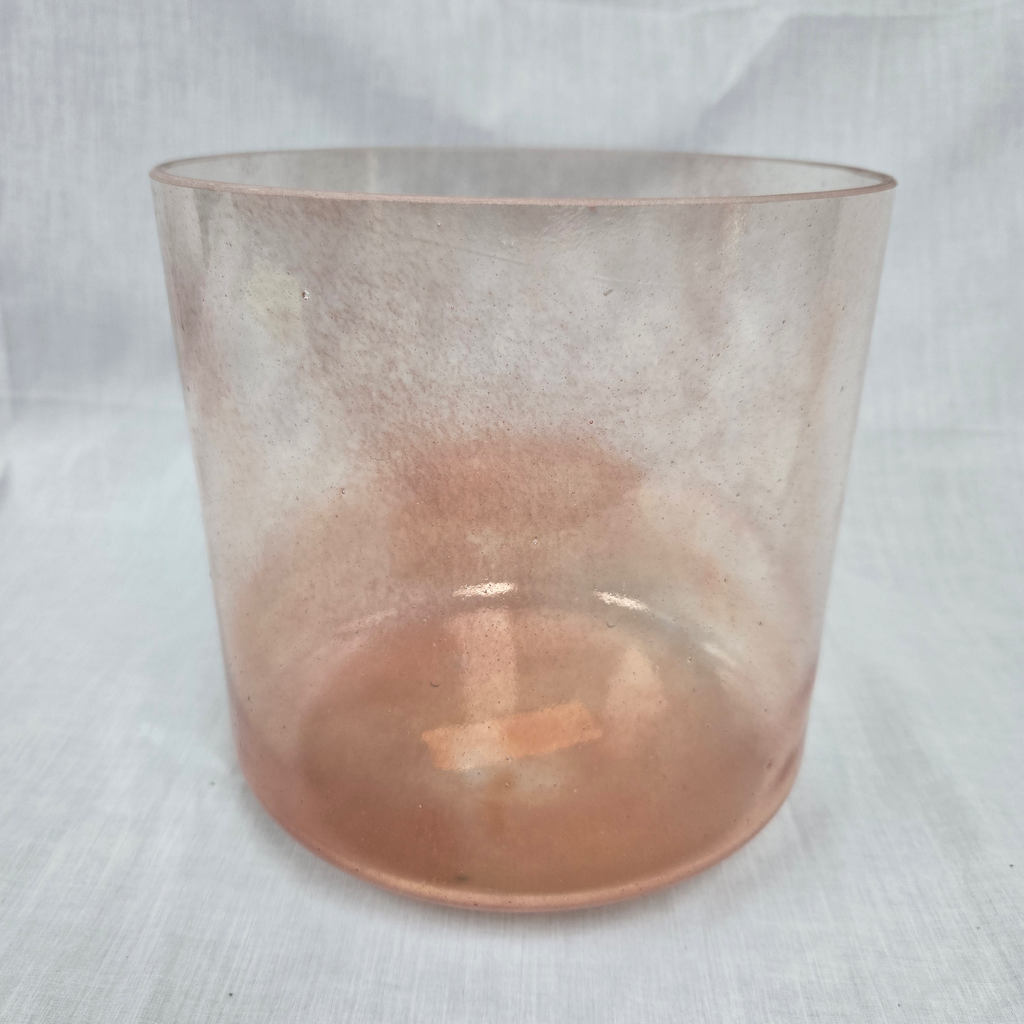 [#4847] Peach Garnet Infused Quartz Crystal Singing Bowl | 8" | 4C+24 | 265 Hz