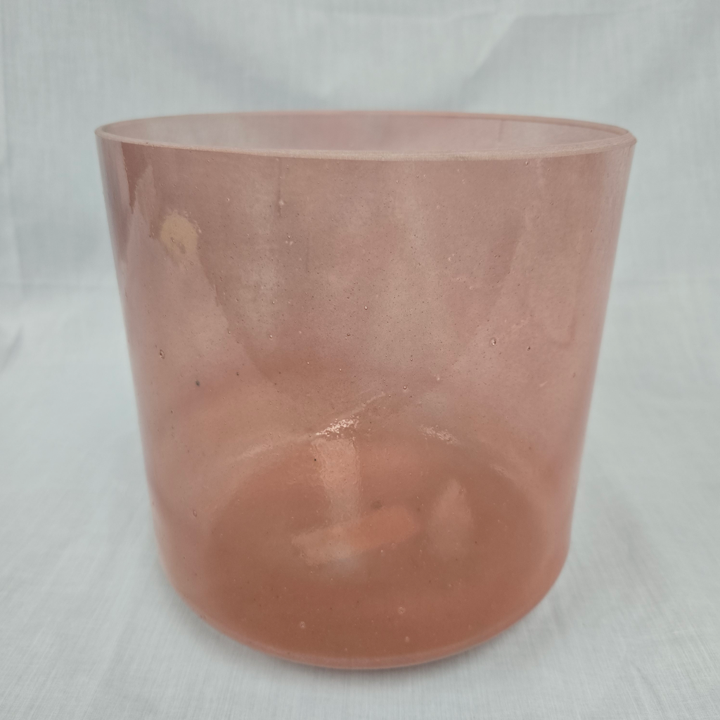 [#4848] Peach Garnet Infused Quartz Crystal Singing Bowl | 8" | 4D+3 | 293 Hz