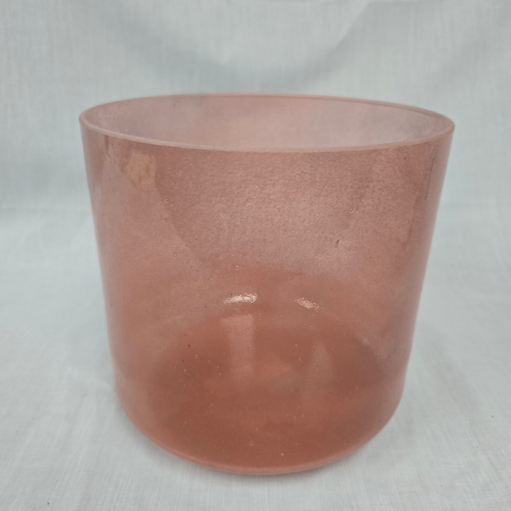 [#4849] Peach Garnet Infused Quartz Crystal Singing Bowl | 8" | 4D+36 | 300 Hz