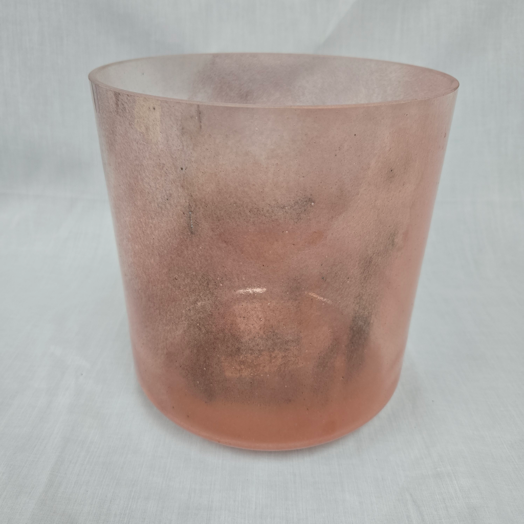 [#4850] 8" Peach Garnet Infused Quartz Crystal Singing Bowl | 4C#-21 | 273 Hz
