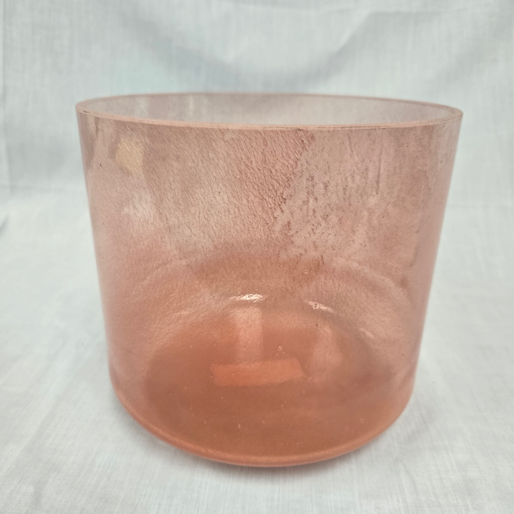 [4851] [#4851] Peach Garnet Infused Quartz Crystal Singing Bowl | 8" | 4D#+22 | 315 Hz