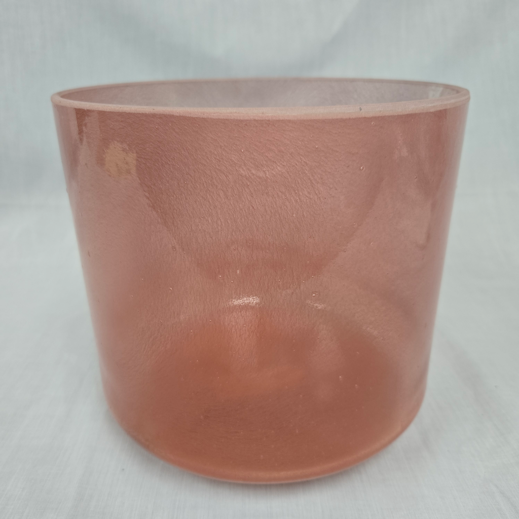 [4852] [#4852] 8" Peach Garnet Infused Quartz Crystal Singing Bowl | 4D#+5 | 312 Hz
