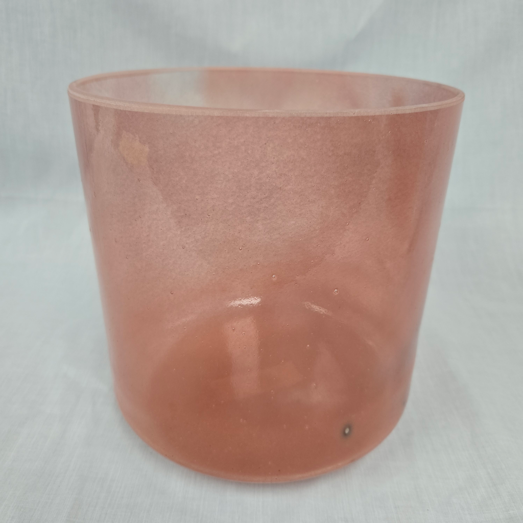 [#4853] 8" Peach Garnet Infused Quartz Crystal Singing Bowl | 4C#+8 | 278 Hz