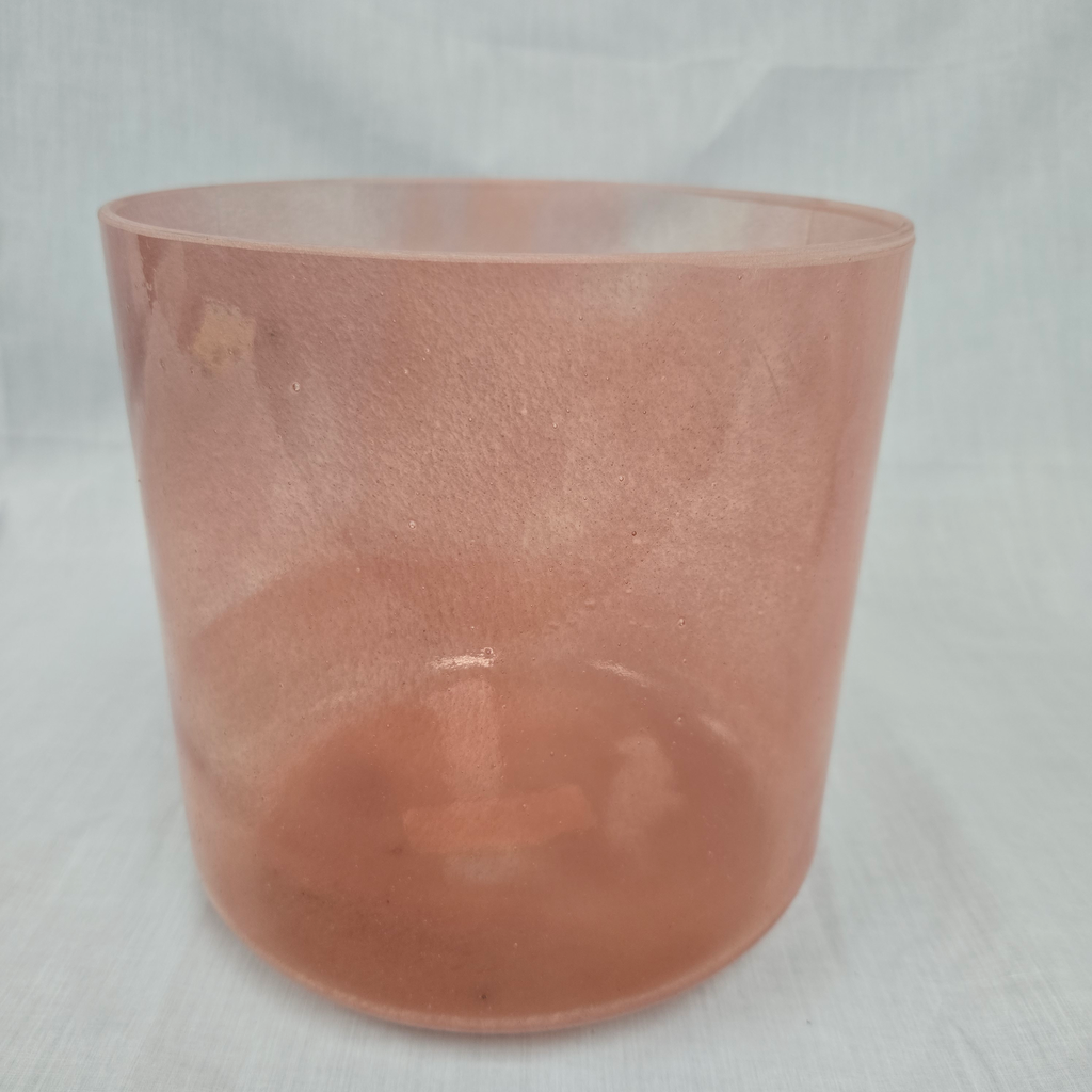 [#4854] Peach Garnet Infused Quartz Crystal Singing Bowl | 8" | 4C#+33 | 282 Hz
