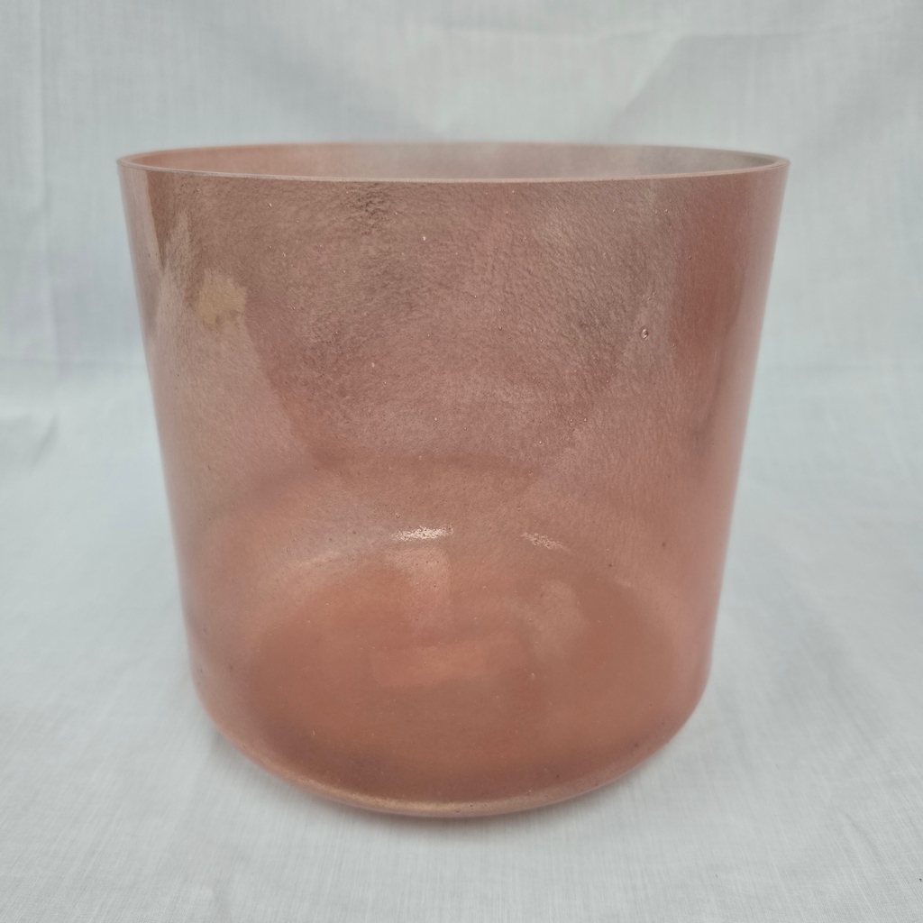 [#4855] Peach Garnet Infused Quartz Crystal Singing Bowl | 8" | 4D-38 | 287 Hz