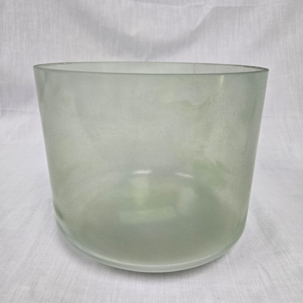 [4871] [#4871] 8" Green Amethyst Infused Quartz Crystal Singing Bowl | 4D#+6 | 312 Hz