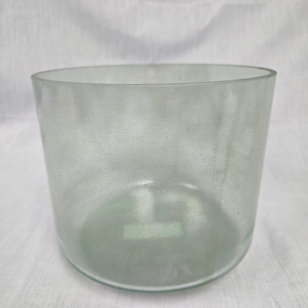 [#4876] 8" Green Amethyst Infused Quartz Crystal Singing Bowl | 4D#+46 | 319 Hz