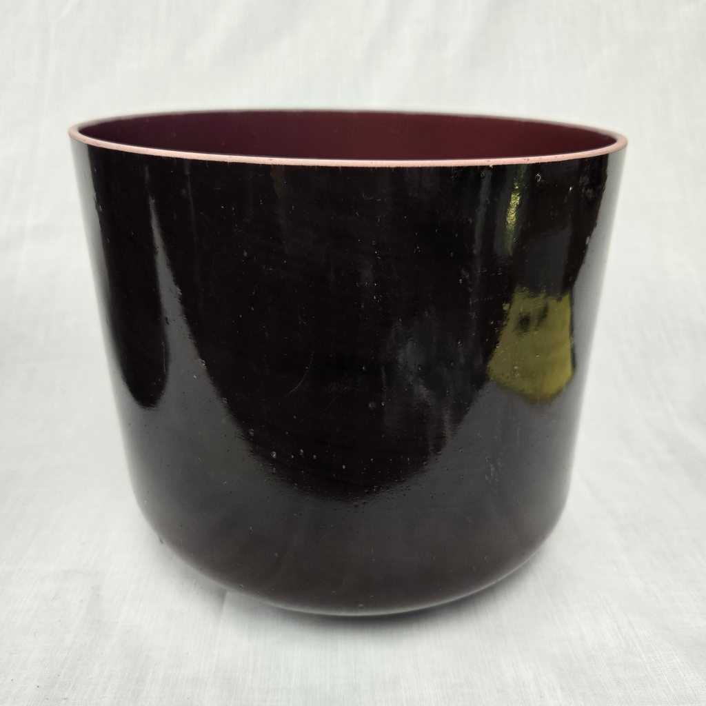 [#4980] 9" Cherry & Acai Infused Quartz Crystal Singing Bowl | 3G#+45 | 212 Hz