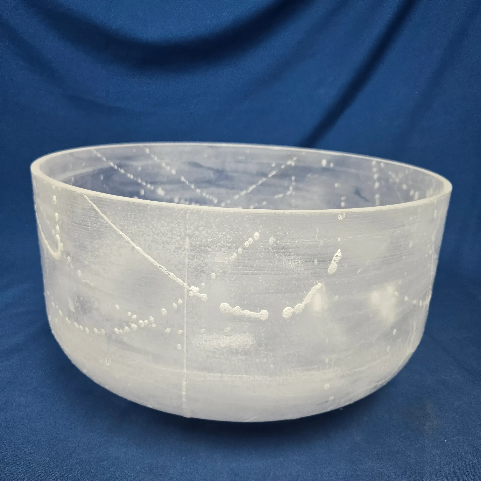 [#4995] 14" Apophyllite Infused Quartz Crystal Singing Bowl | 3G#-10 | 206 Hz
