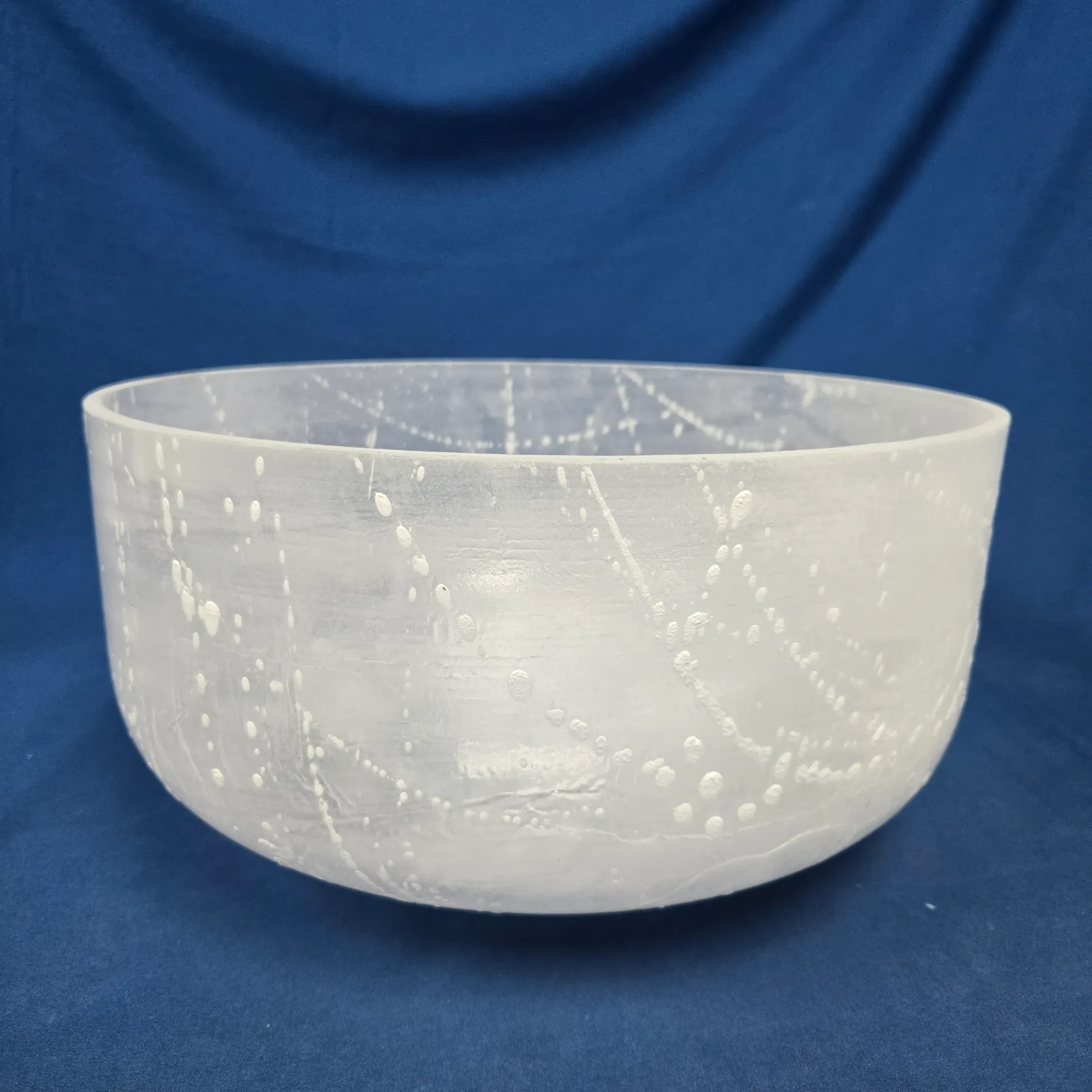 [#4998] 14" Apophyllite Infused Quartz Crystal Singing Bowl | 3A#-11 | 231 Hz