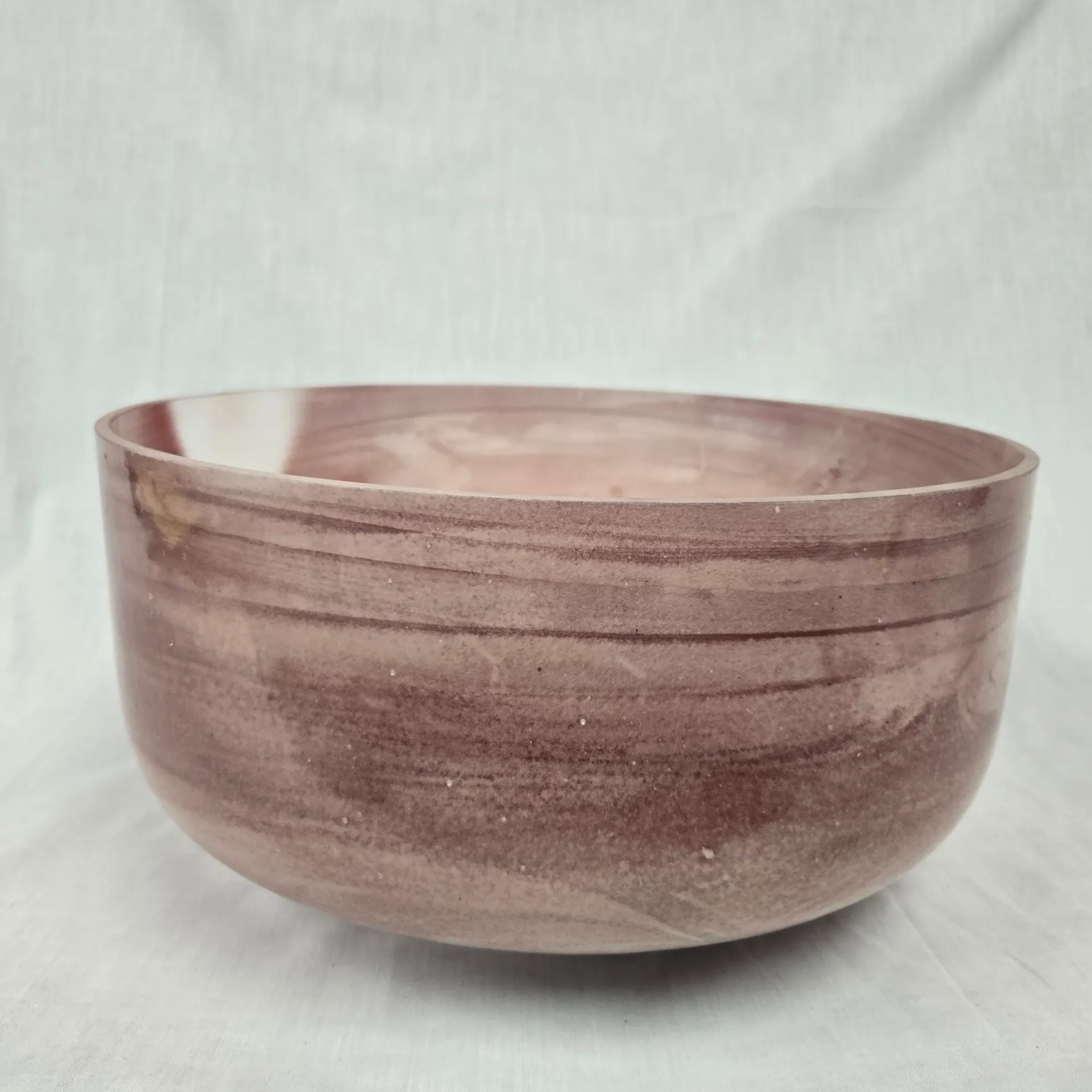 [#5002] 14" Magenta Sapphire Infused Quartz Crystal Singing Bowl | 3F#-44 | 180 Hz | Wabi-Sabi
