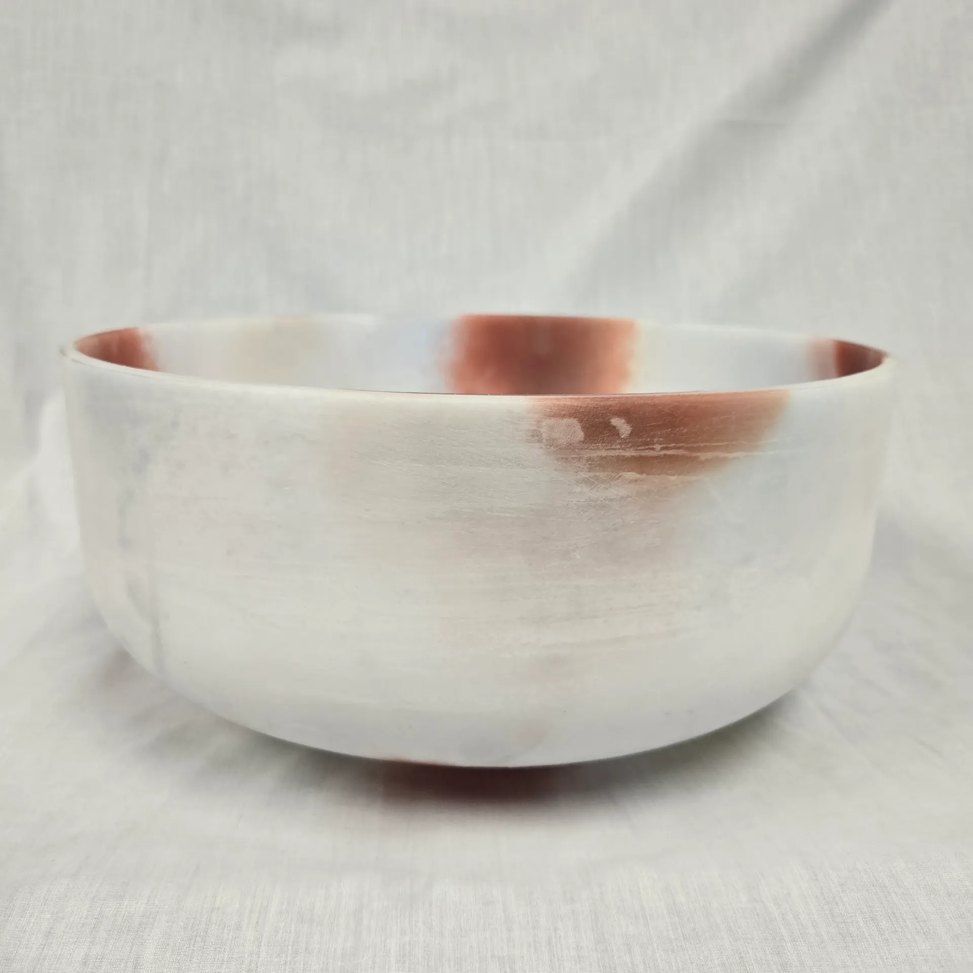 [#5009] 14" Cacao & Rose Petal Infused Quartz Crystal Singing Bowl | 4C-25 | 257 Hz