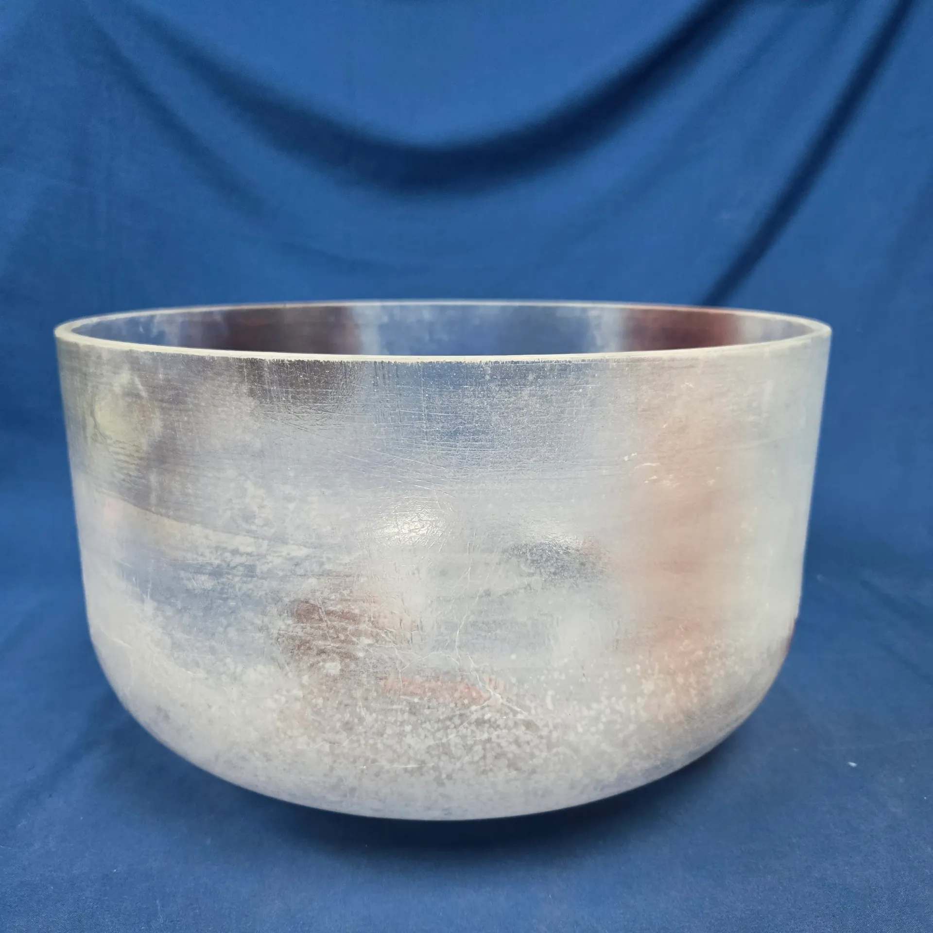 [#5011] 14" Cacao & Rose Petal Infused Quartz Crystal Singing Bowl | 3G#-45 | 202 Hz