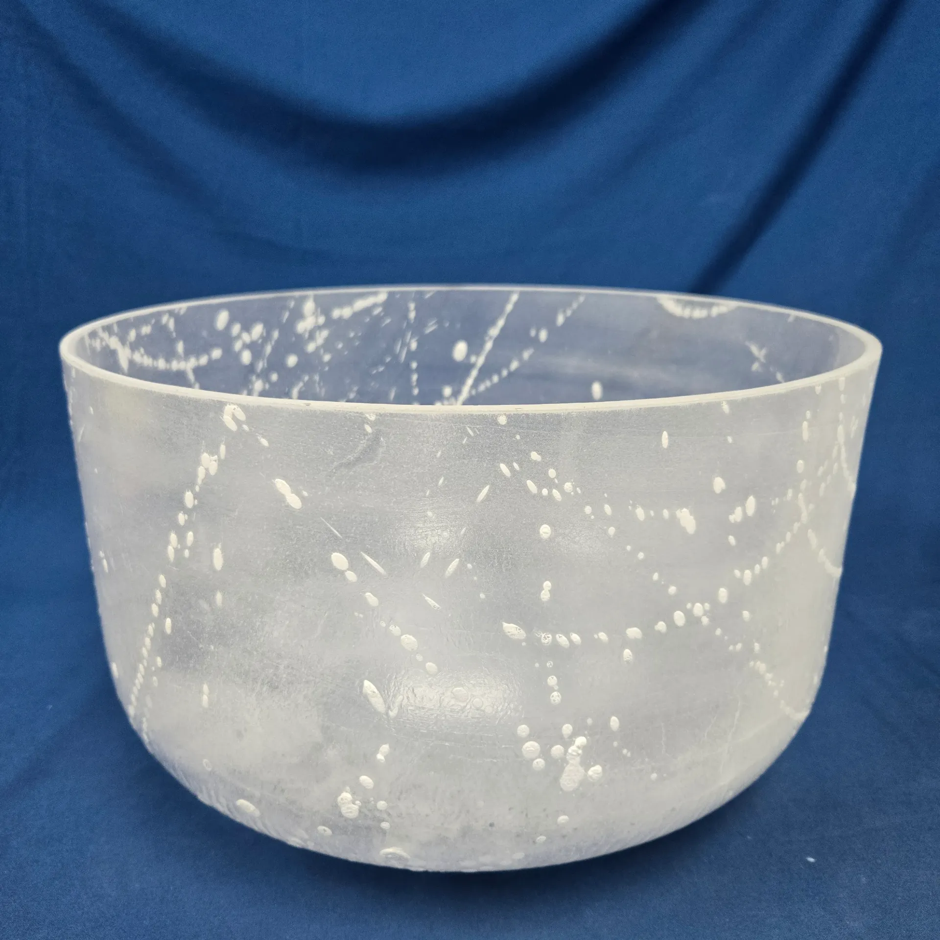 [#5019] 14" Apophyllite Infused Quartz Crystal Singing Bowl | 3F#+23 | 186 Hz