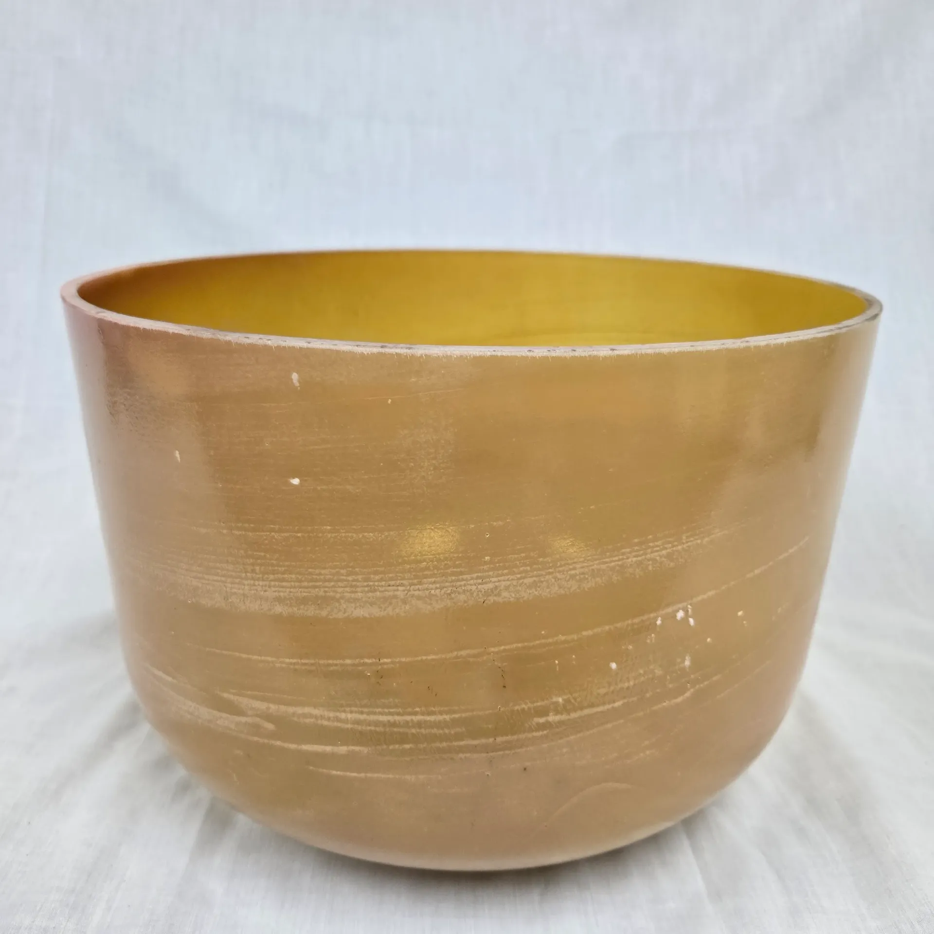 [#5028] 12" Citrine Infused Quartz Crystal Singing Bowl | 3F#+15 | 186 Hz