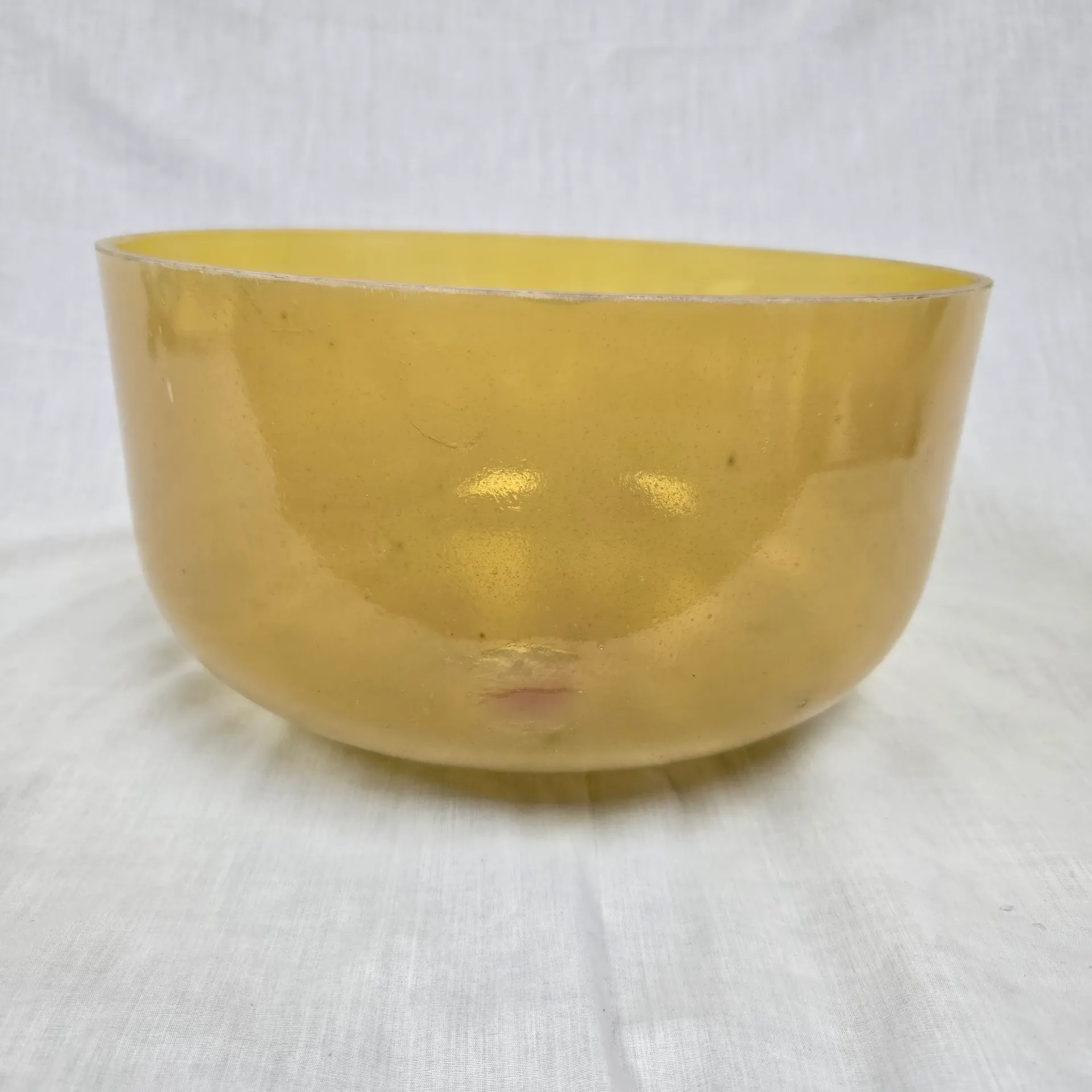 [#5029] 12" Citrine Infused Quartz Crystal Singing Bowl | 3B-38 | 241 Hz | Wabi-Sabi