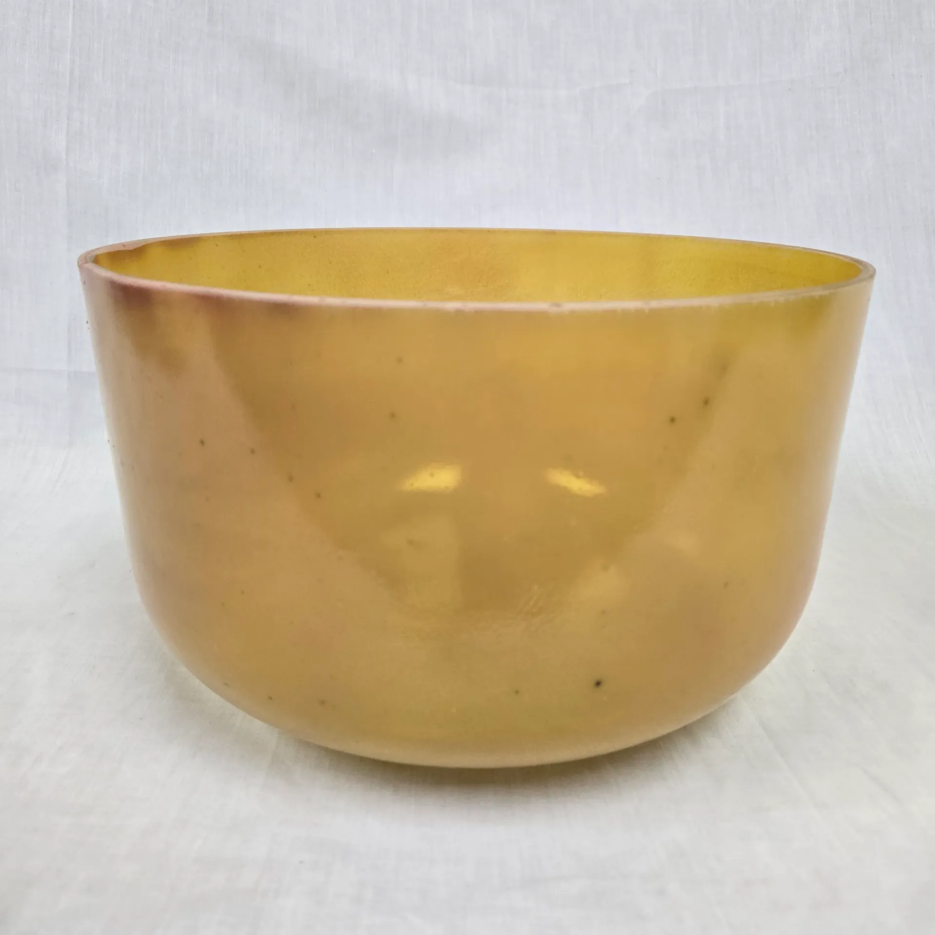 [#5032] 12" Citrine Infused Quartz Crystal Singing Bowl | 3G#+38 | 212 Hz