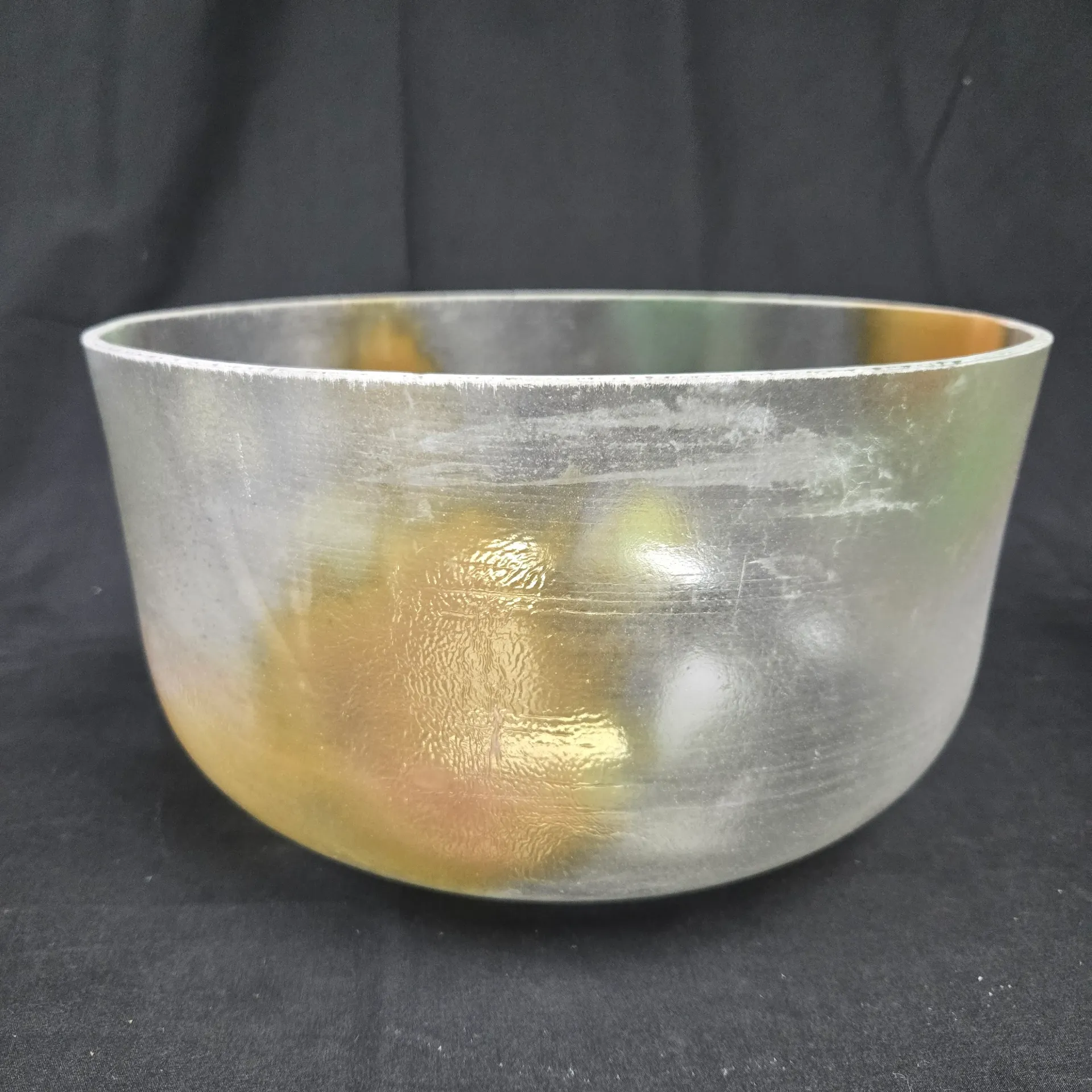 [#5087] 12" Citrus Burst Infused Quartz Crystal Singing Bowl | 3G#+32 | 211 Hz | Wabi-Sabi