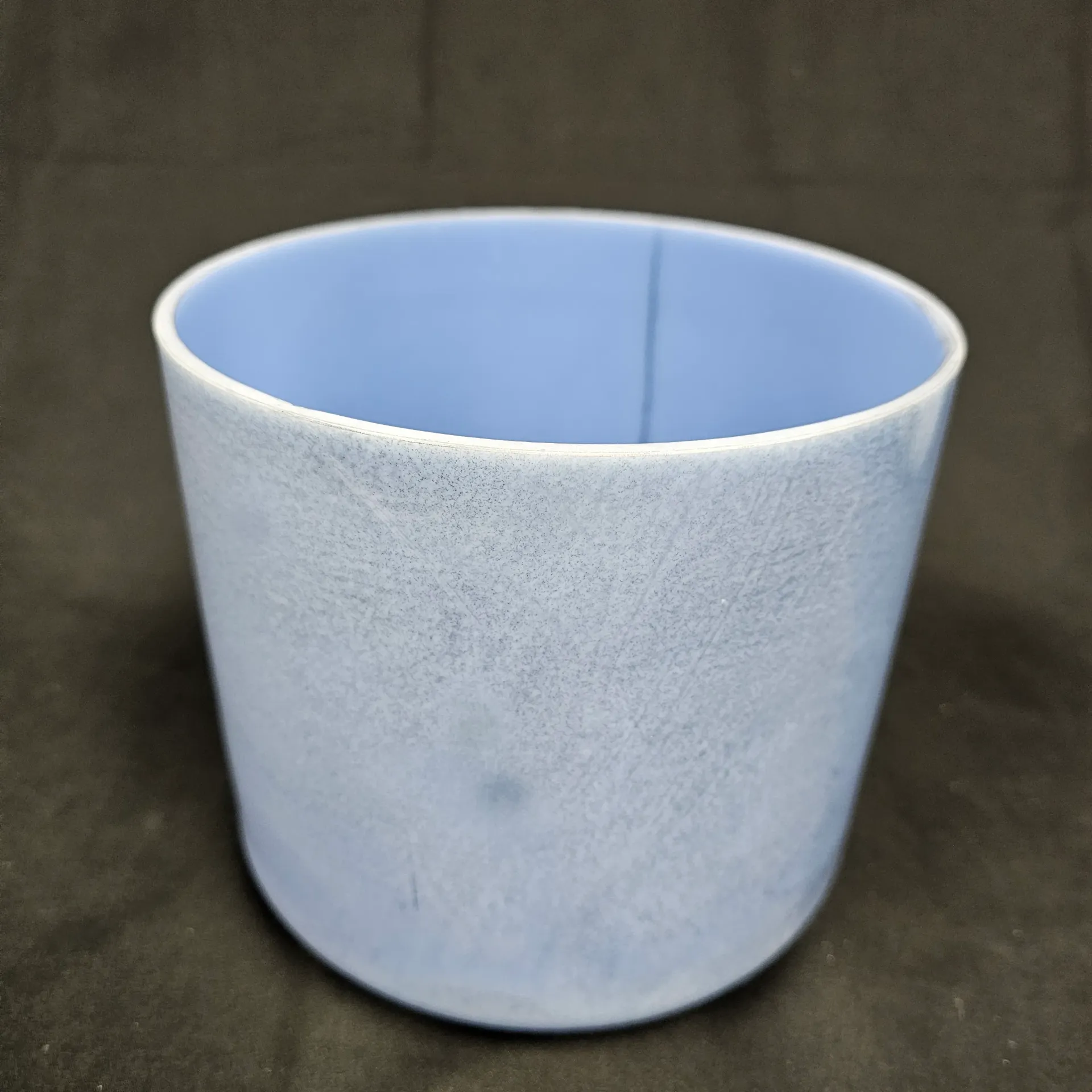 [#5110] 7" Blue Topaz Infused Quartz Crystal Singing Bowl | 4G#-3 | 414 Hz | Restored