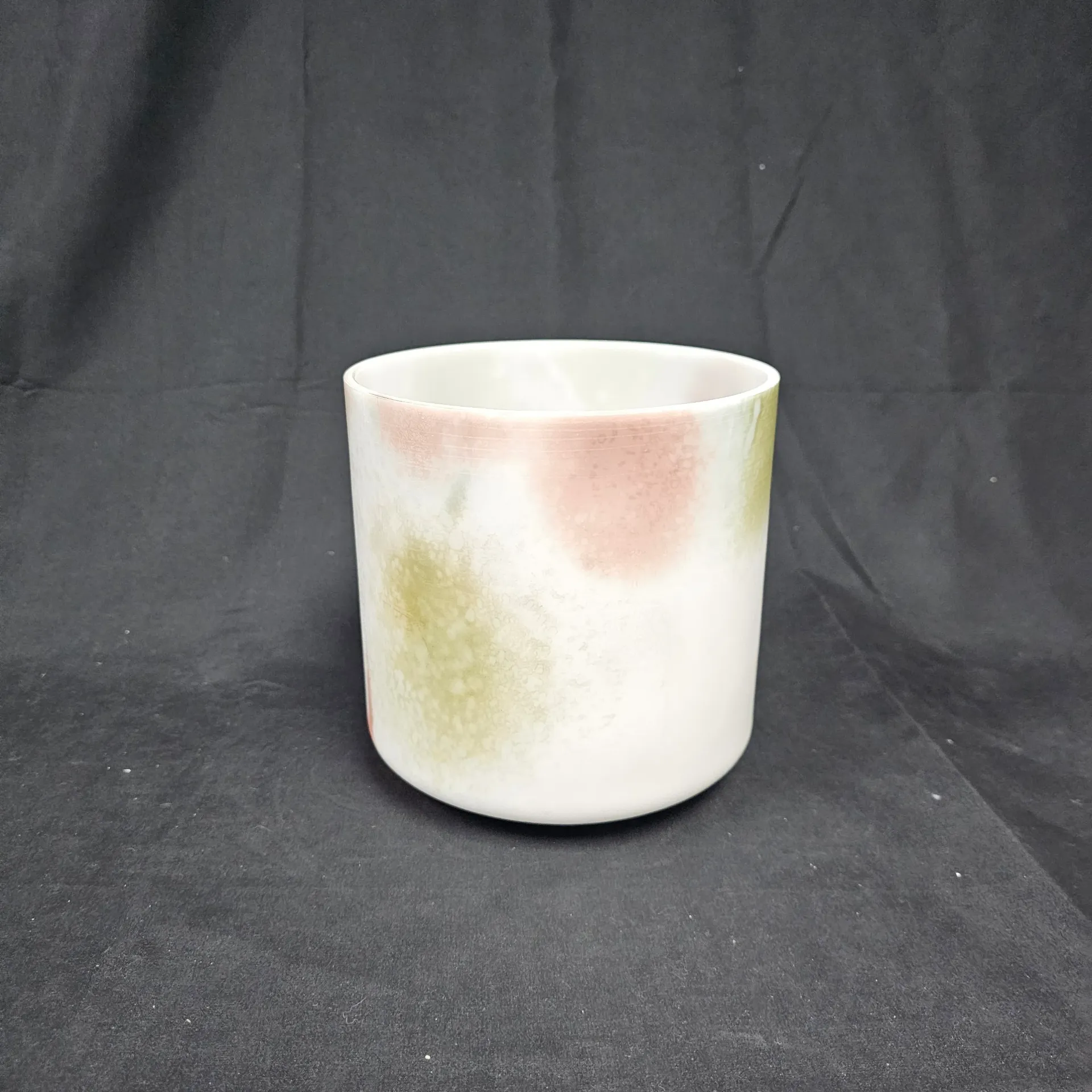 [5116] [#5116] 7" Moldavite & Rose Quartz Infused Quartz Crystal Singing Bowl | 4G#+41 | 425 Hz