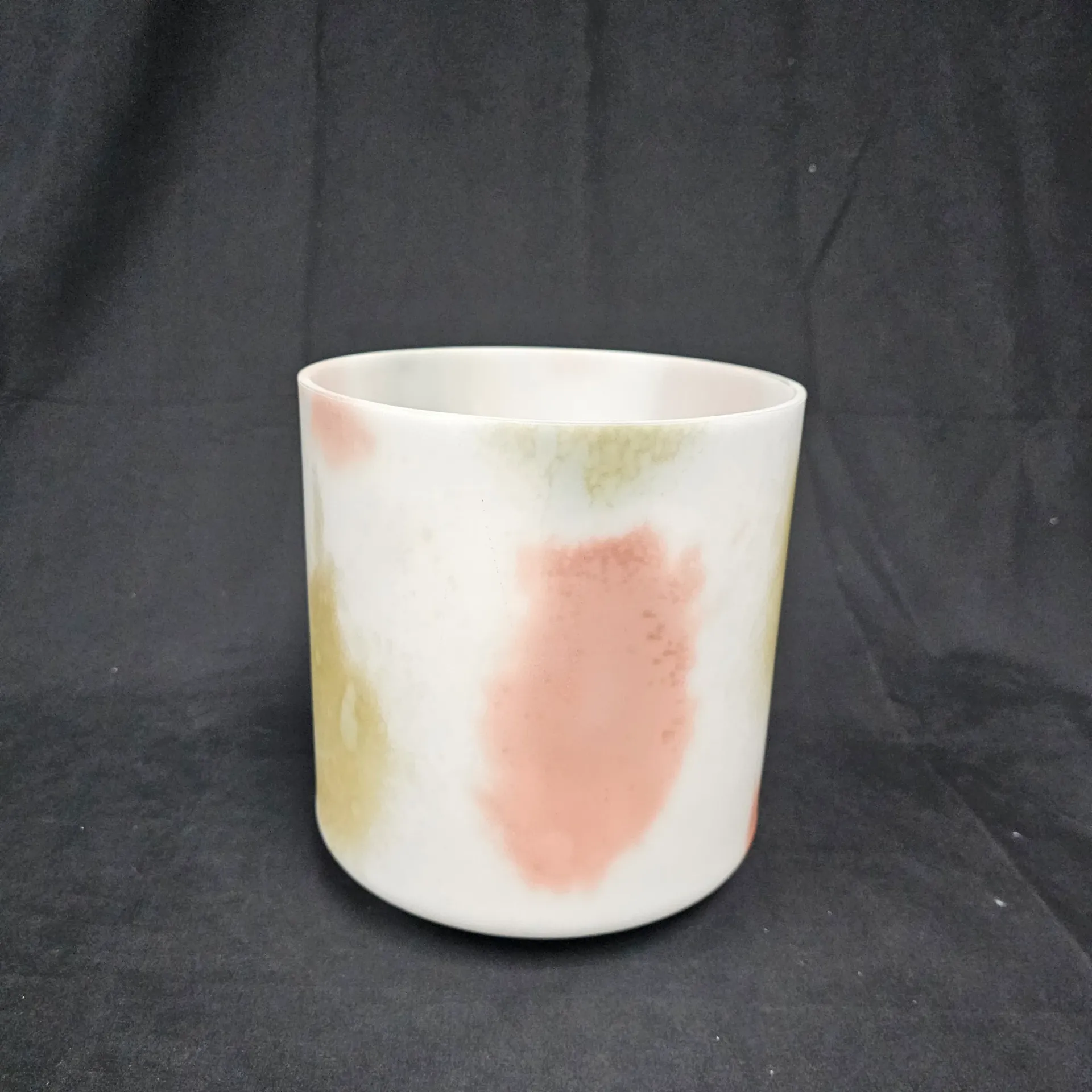 [5118] [#5118] 7" Moldavite & Rose Quartz Infused Quartz Crystal Singing Bowl | 4F#-4 | 369 Hz