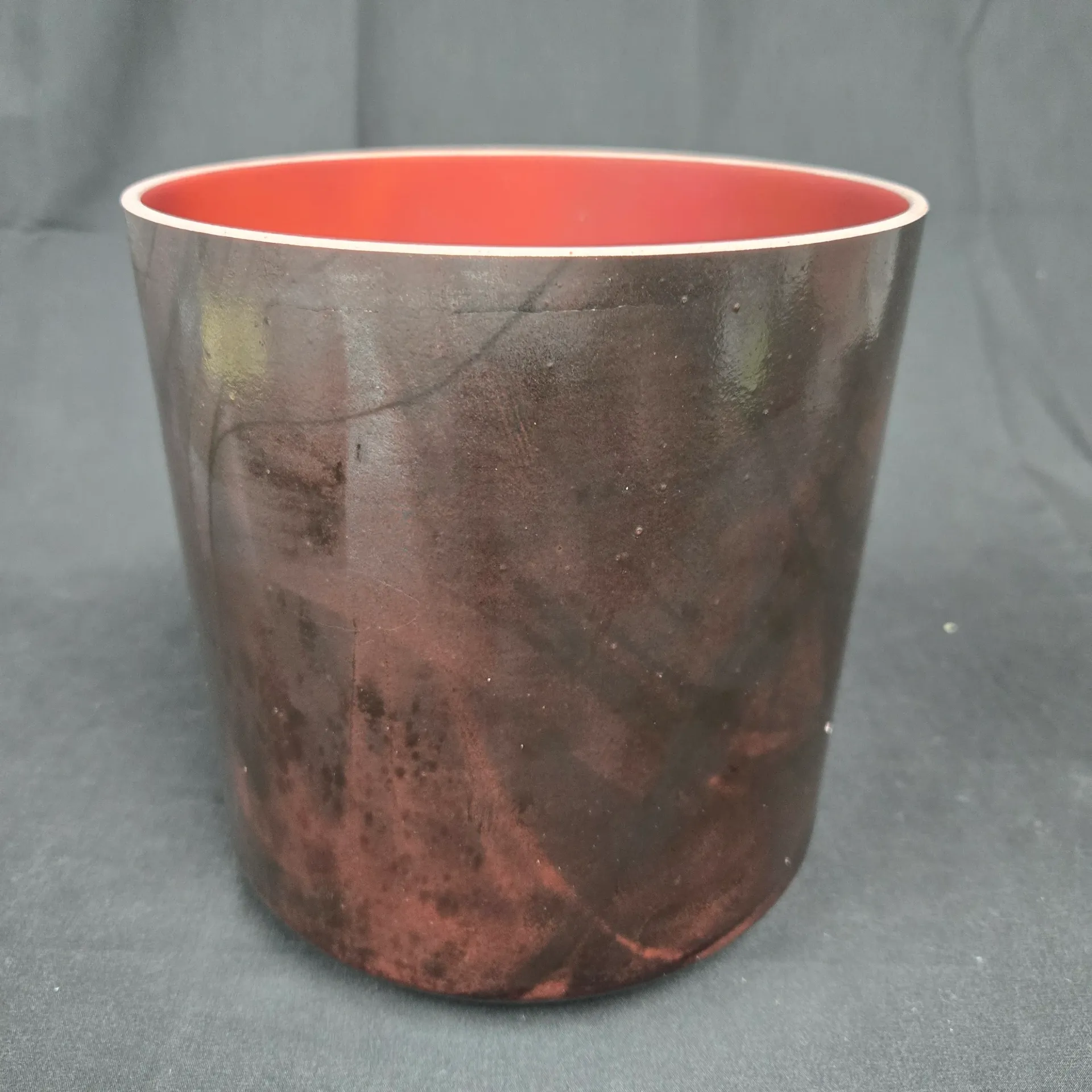 [#5144] 7" Cherry & Acai Infused Quartz Crystal Singing Bowl | 4F-40 | 341 Hz | Wabi-Sabi