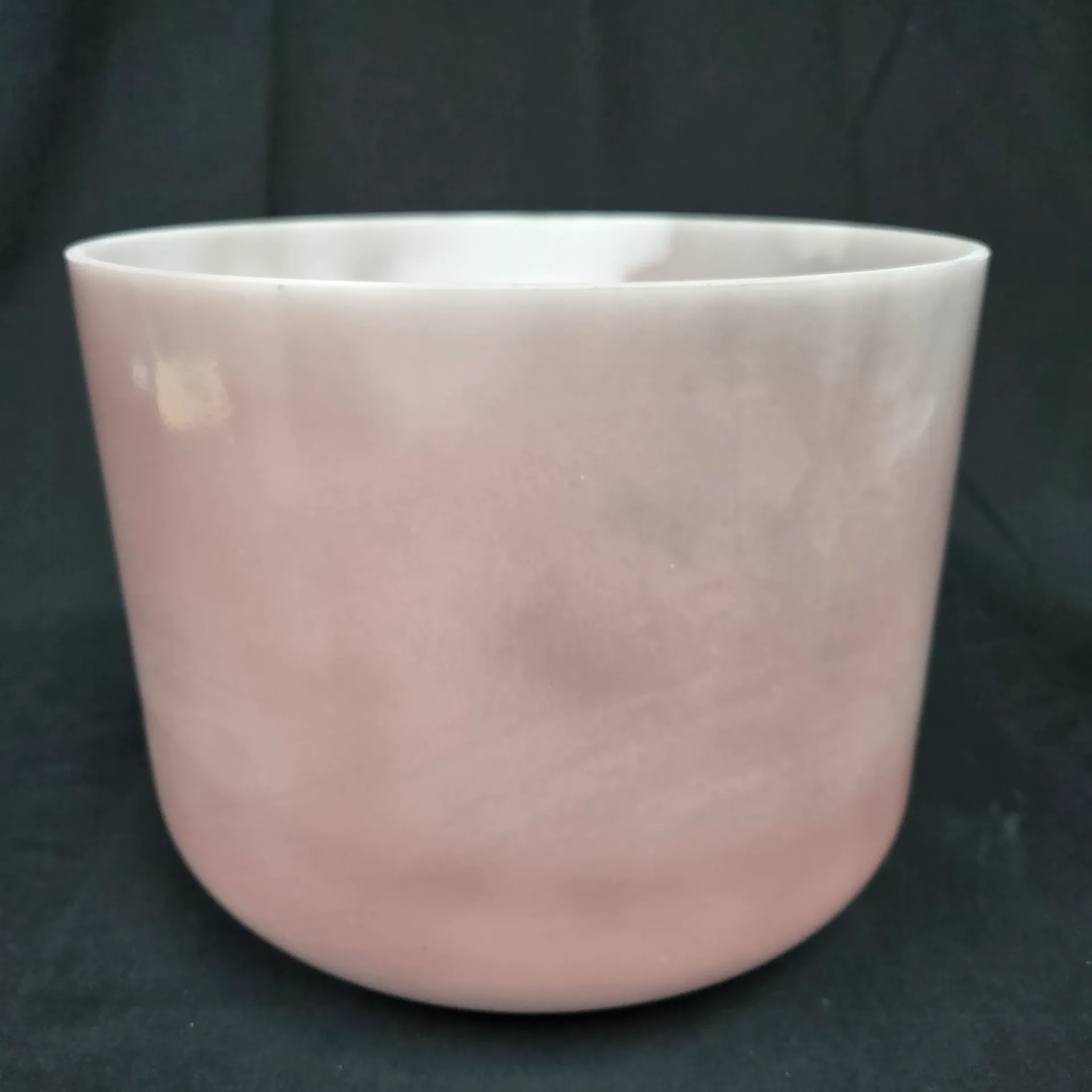 [#5203] 9" Himalayan Pink Salt Infused Quartz Crystal Singing Bowl | 3A#0 | 232 Hz | Wabi-Sabi