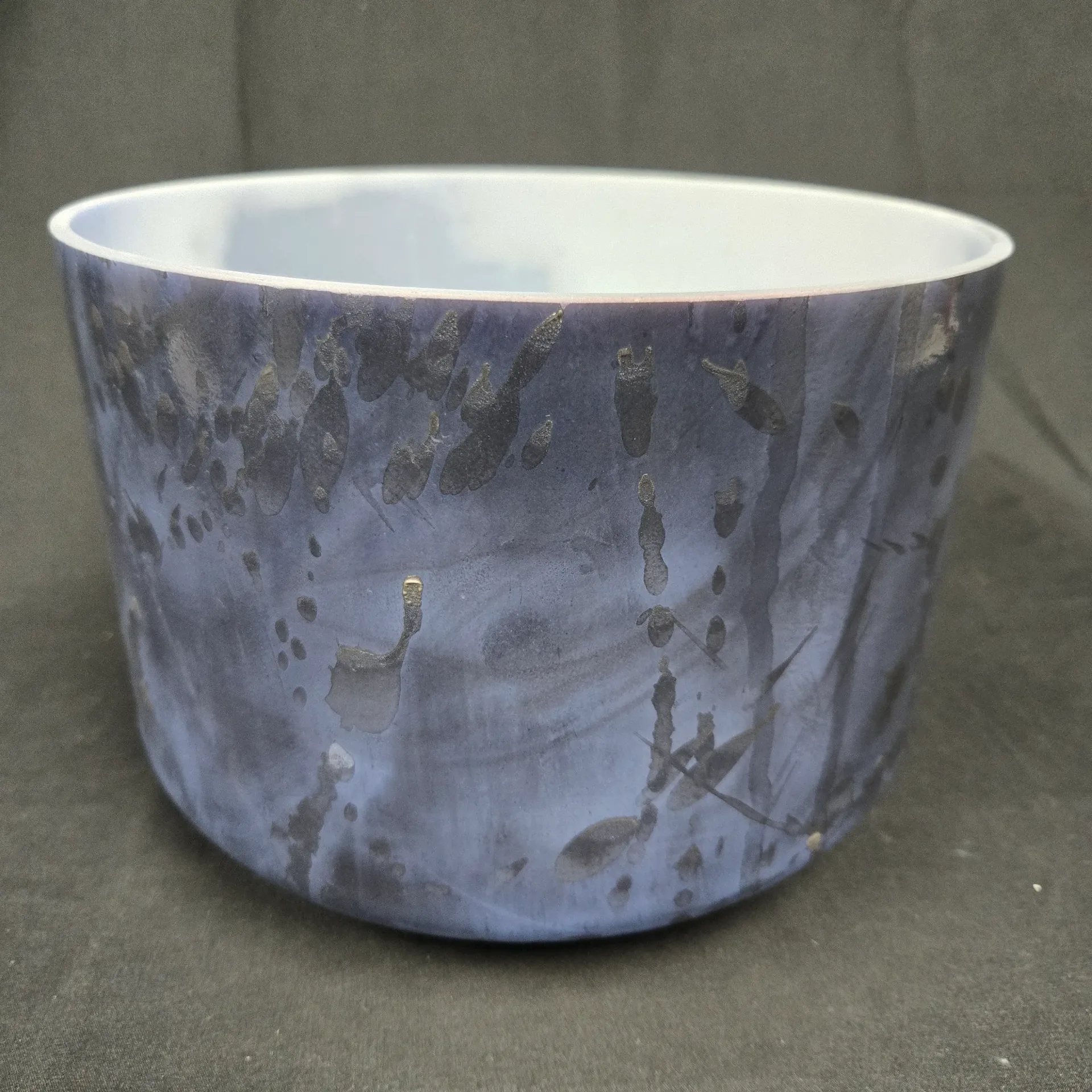 [#5204] 9" Lapis Lazuli Infused Quartz Crystal Singing Bowl | 4C+15 | 264 Hz