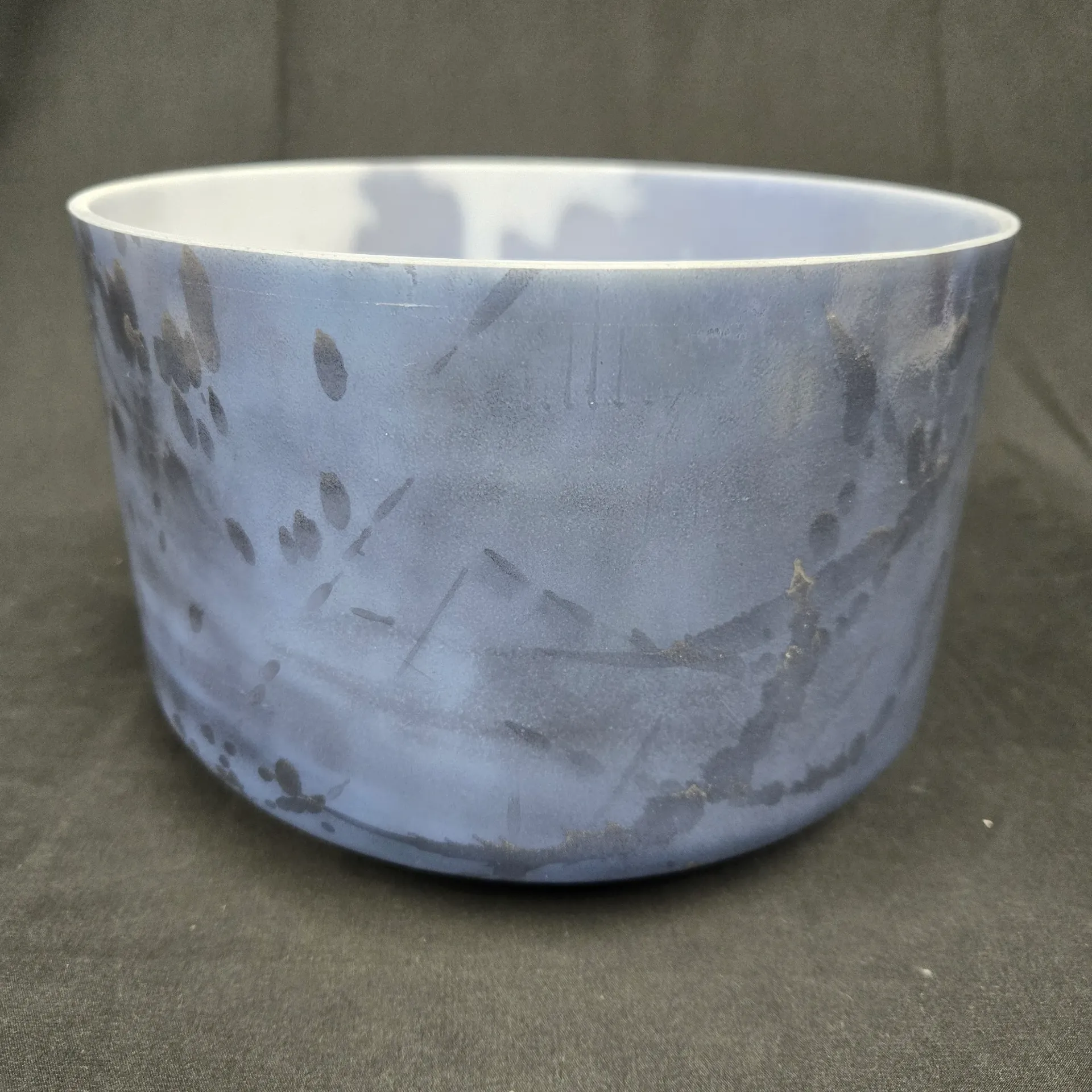 [#5206] 9" Lapis Lazuli Infused Quartz Crystal Singing Bowl | 4C+22 | 265 Hz