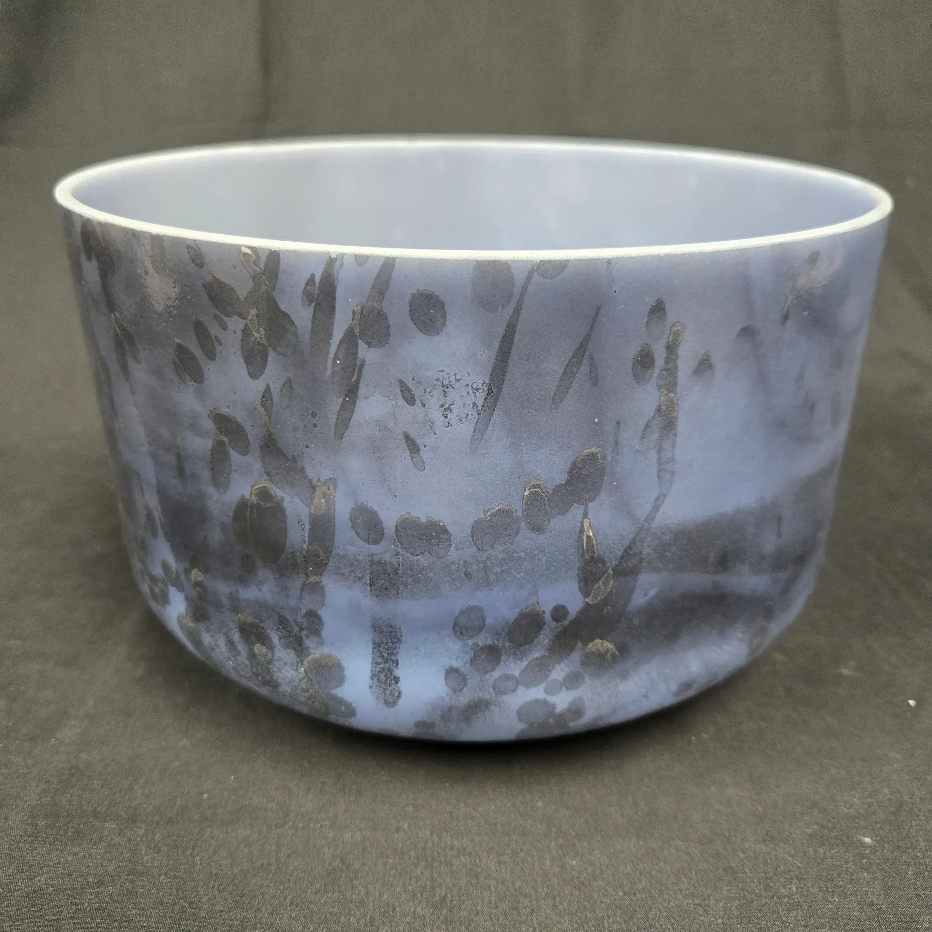 [#5207] 9" Lapis Lazuli Infused Quartz Crystal Singing Bowl | 3B+44 | 253 Hz