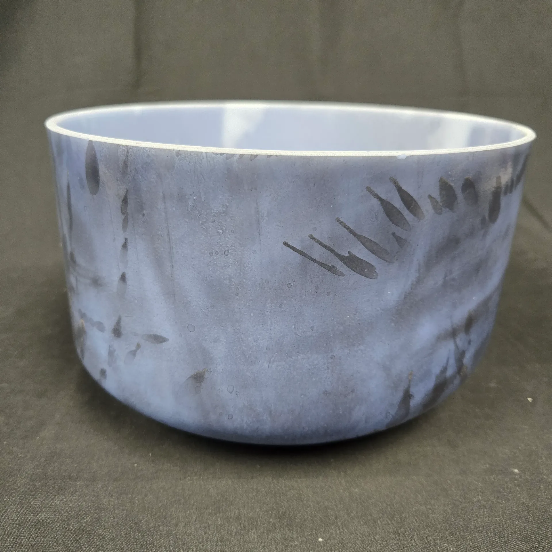 [#5208] 9" Lapis Lazuli Infused Quartz Crystal Singing Bowl | 4C#+15 | 279 Hz