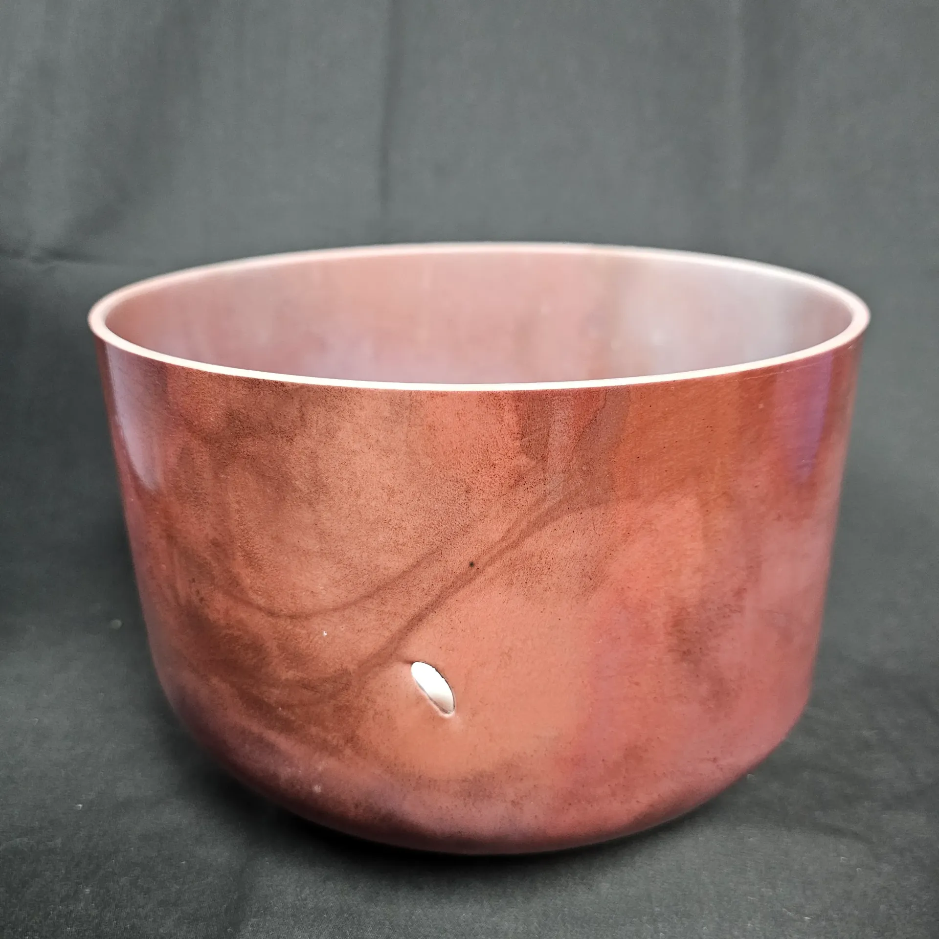 [5229] [#5229] 9" Cacao & Amethyst Infused Quartz Crystal Singing Bowl | 3B0 | 247 Hz | Wabi-Sabi