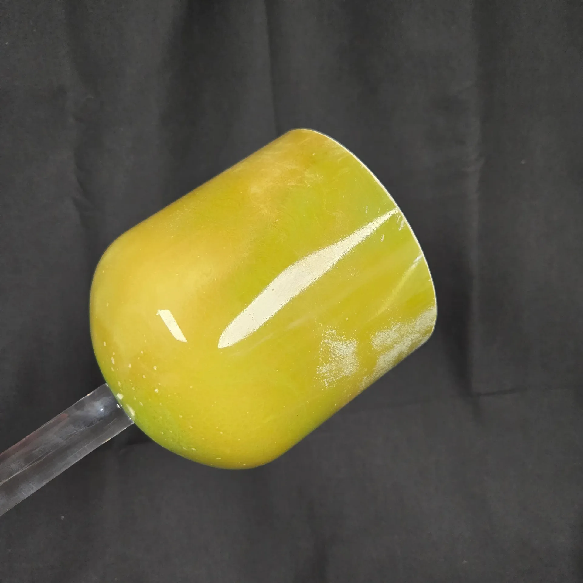[#5233] 5" Matcha Infused Quartz Crystal Singing Bell | 5C0 | 522 Hz