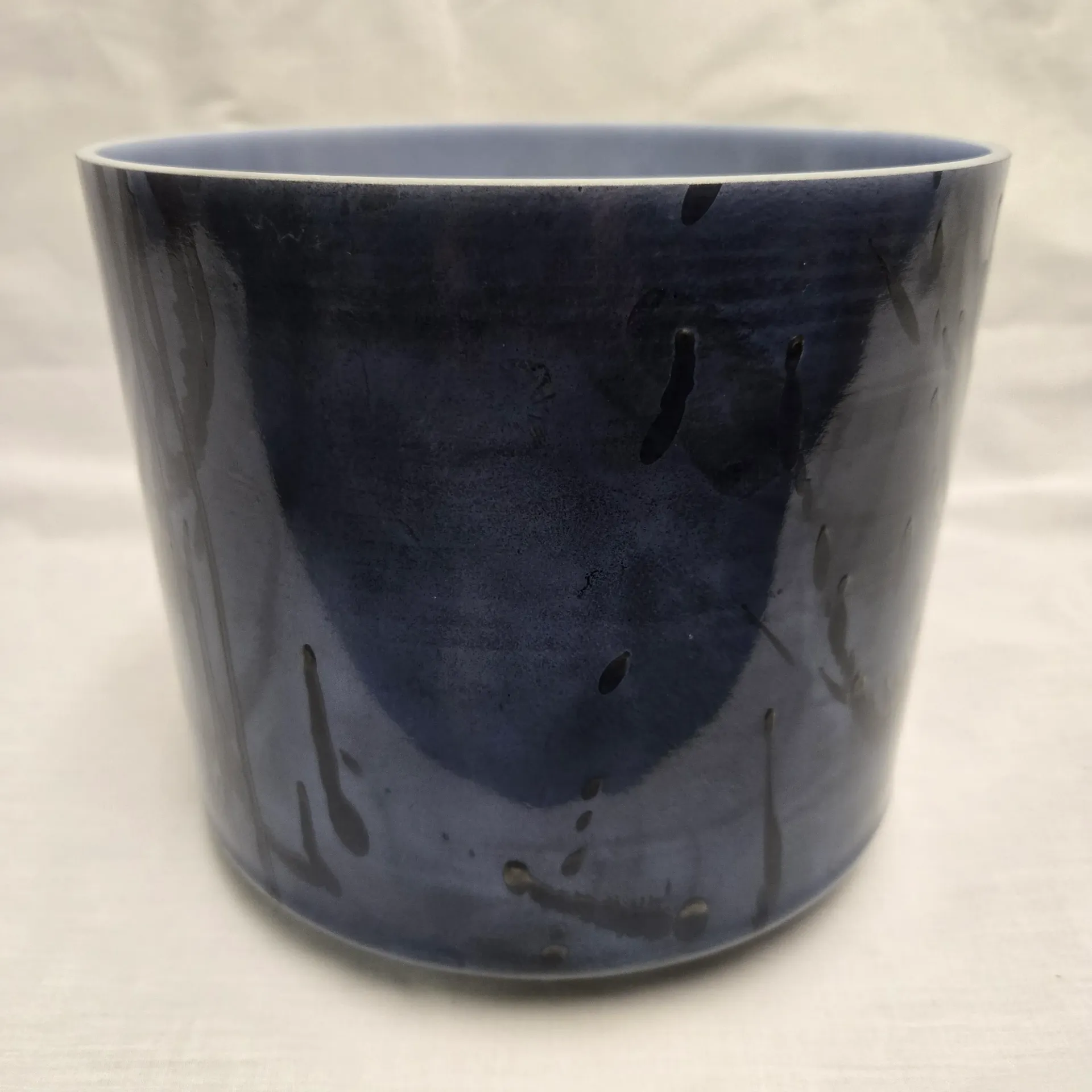 [#5263] 8" Lapis Lazuli Infused Quartz Crystal Singing Bowl | 4D+44 | 301 Hz | Wabi-Sabi