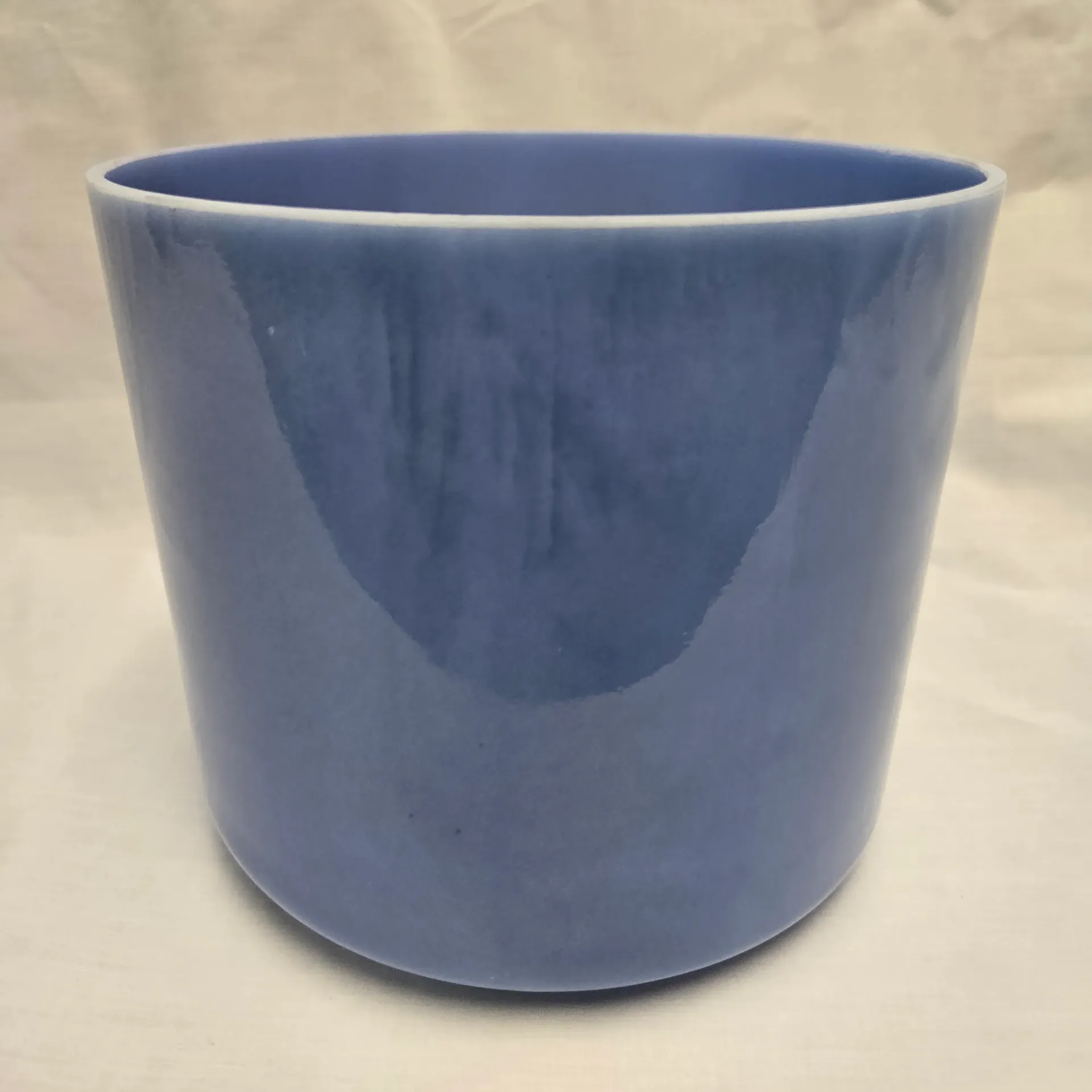 [#5272] 8" Blue Topaz Infused Quartz Crystal Singing Bowl | 4D+20 | 297 Hz