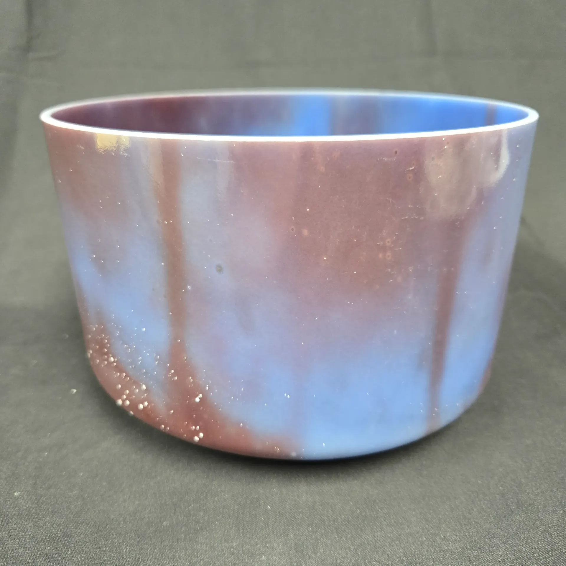 [#5285] 8" Iolite Infused Quartz Crystal Singing Bowl | 4D-38 | 287 Hz