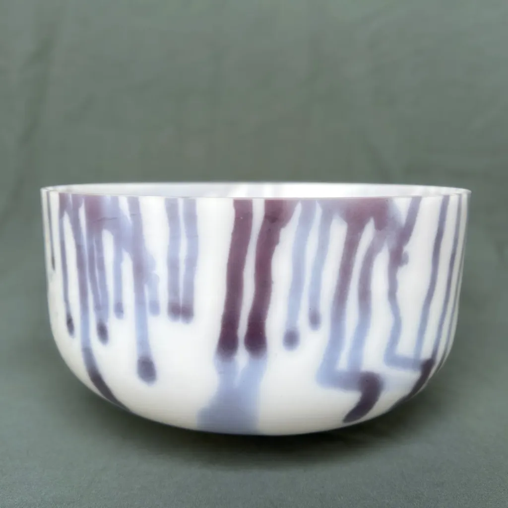 [#491] 12" Lavender Flower Infused Quartz Crystal Singing Bowl | 3G+40 | 200 Hz