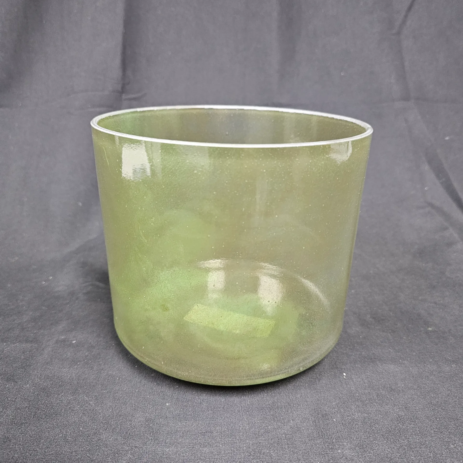 [#563] 6.5" Epidote Infused Quartz Crystal Singing Bowl | 4G-19 | 387 Hz