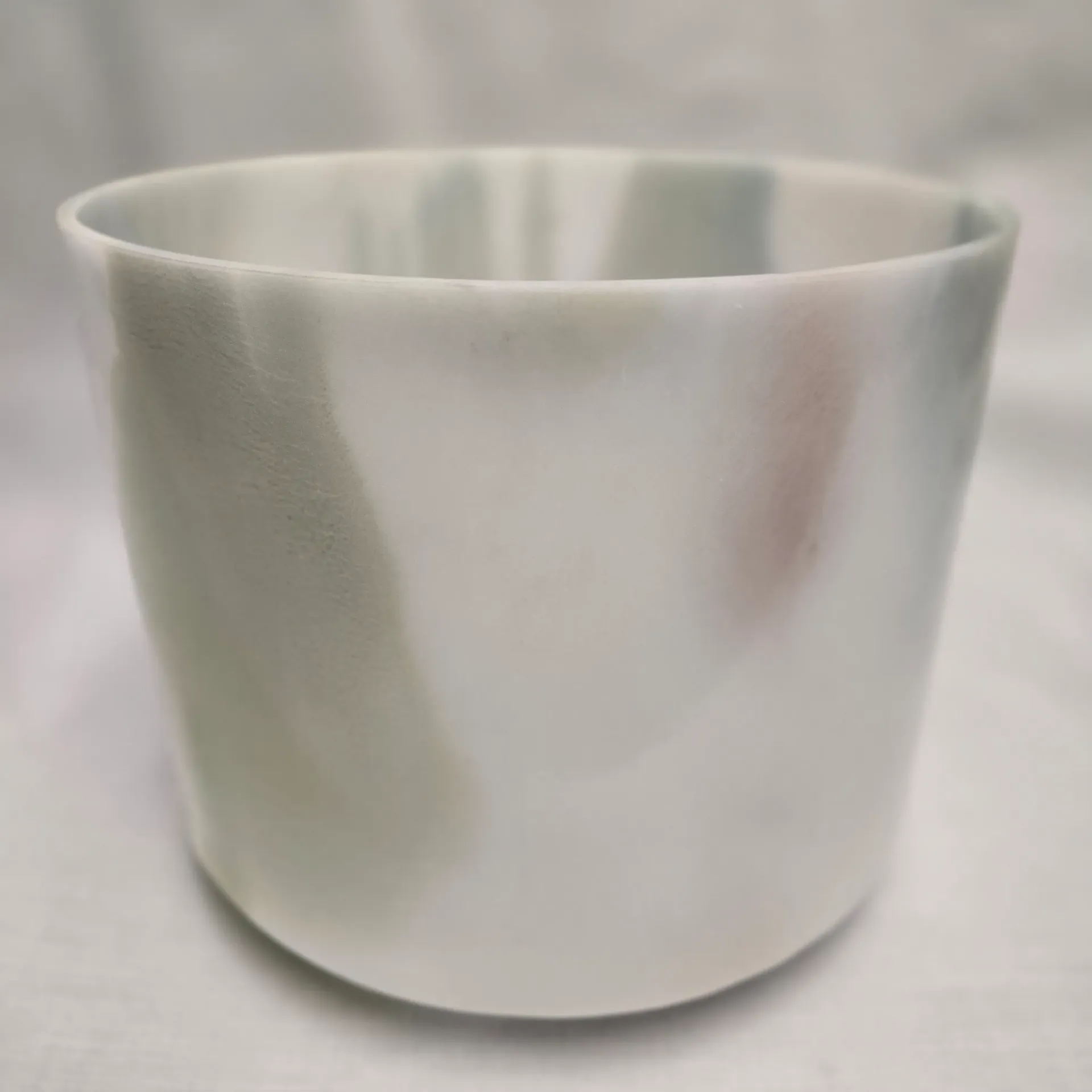 [#5350] 8" Moldavite & Rose Quartz Infused Quartz Crystal Singing Bowl 4D-38 | 287 Hz