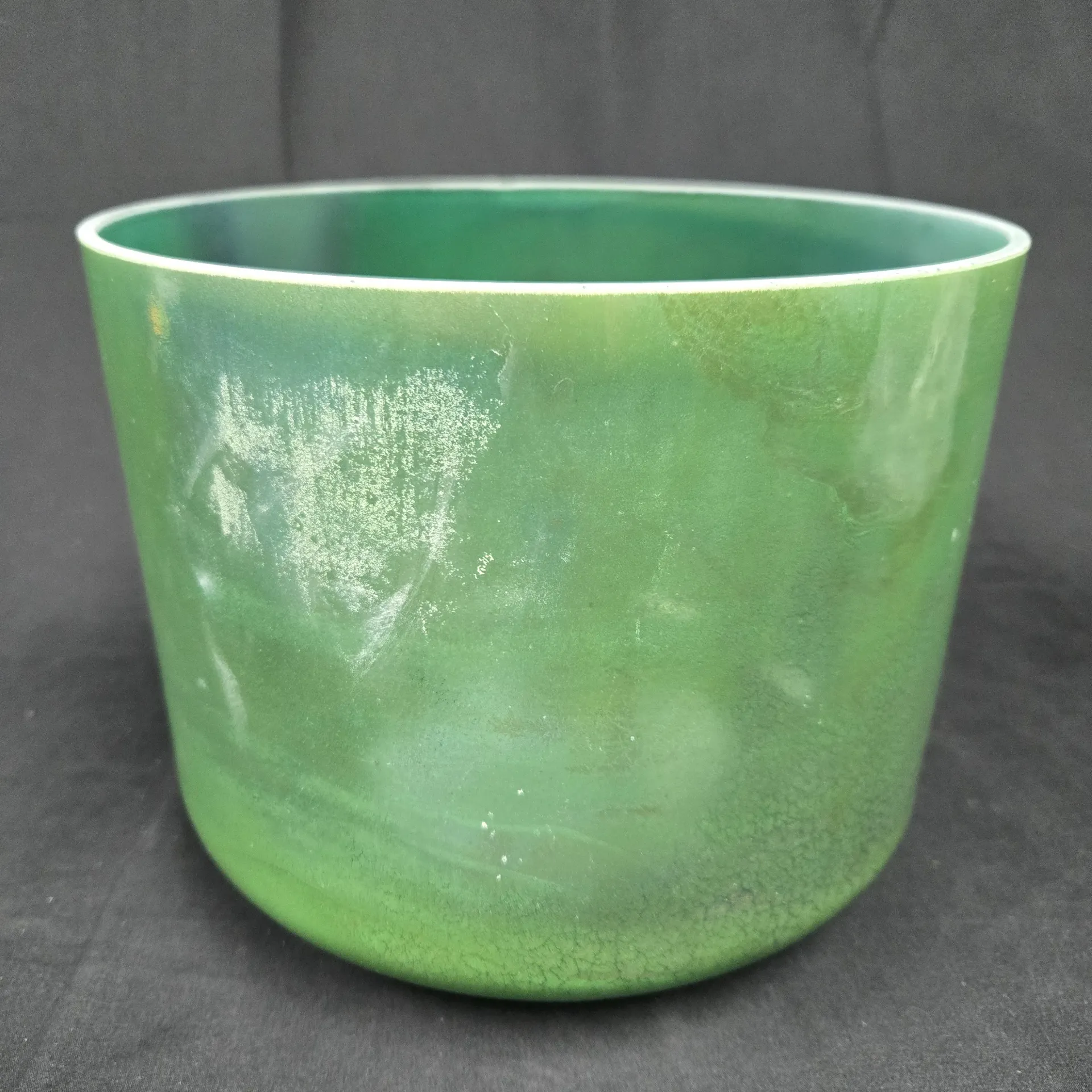 [#5523] 9" Moldavite Infused Quartz Crystal Singing Bowl | 3B+45 | 253 Hz