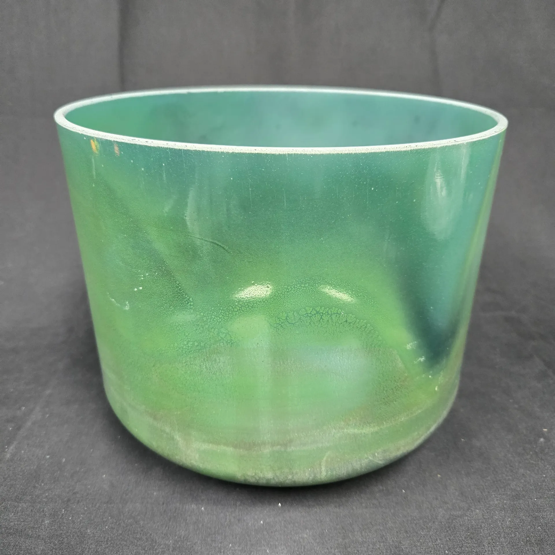 [#5525] 9" Moldavite Infused Quartz Crystal Singing Bowl | 4C-3 | 261 Hz