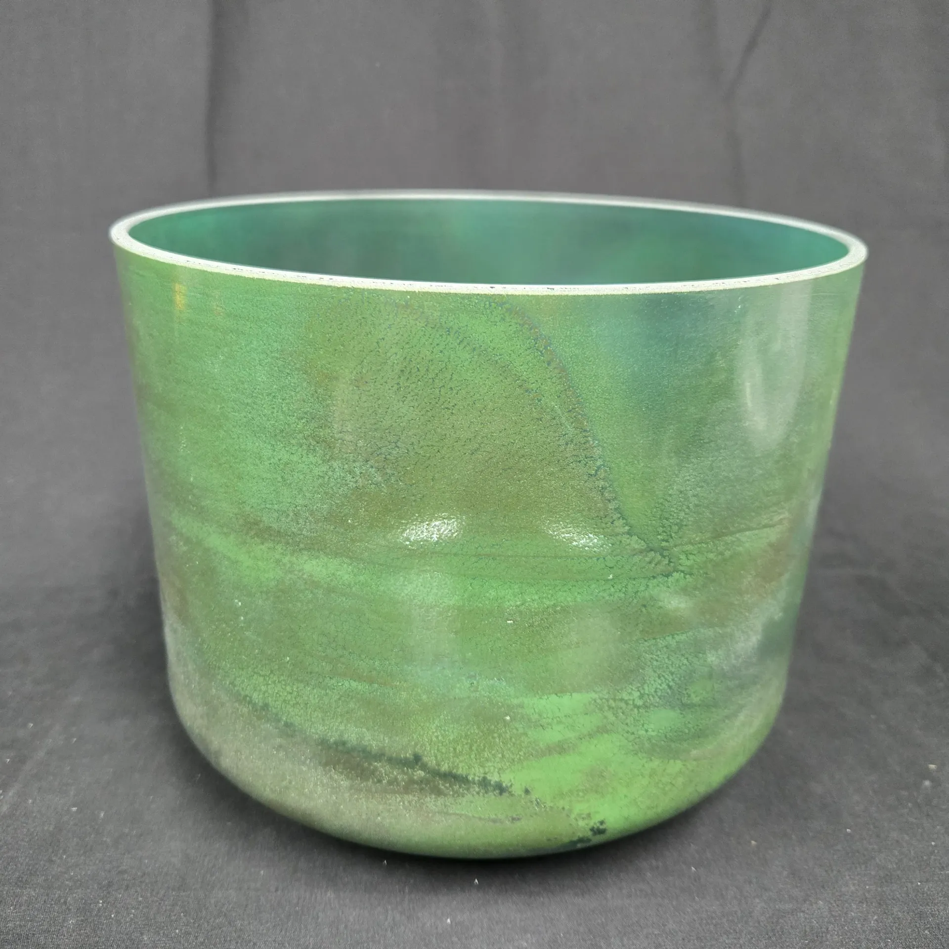 [#5529] 9" Moldavite Infused Quartz Crystal Singing Bowl | 4C#+6 | 278 Hz