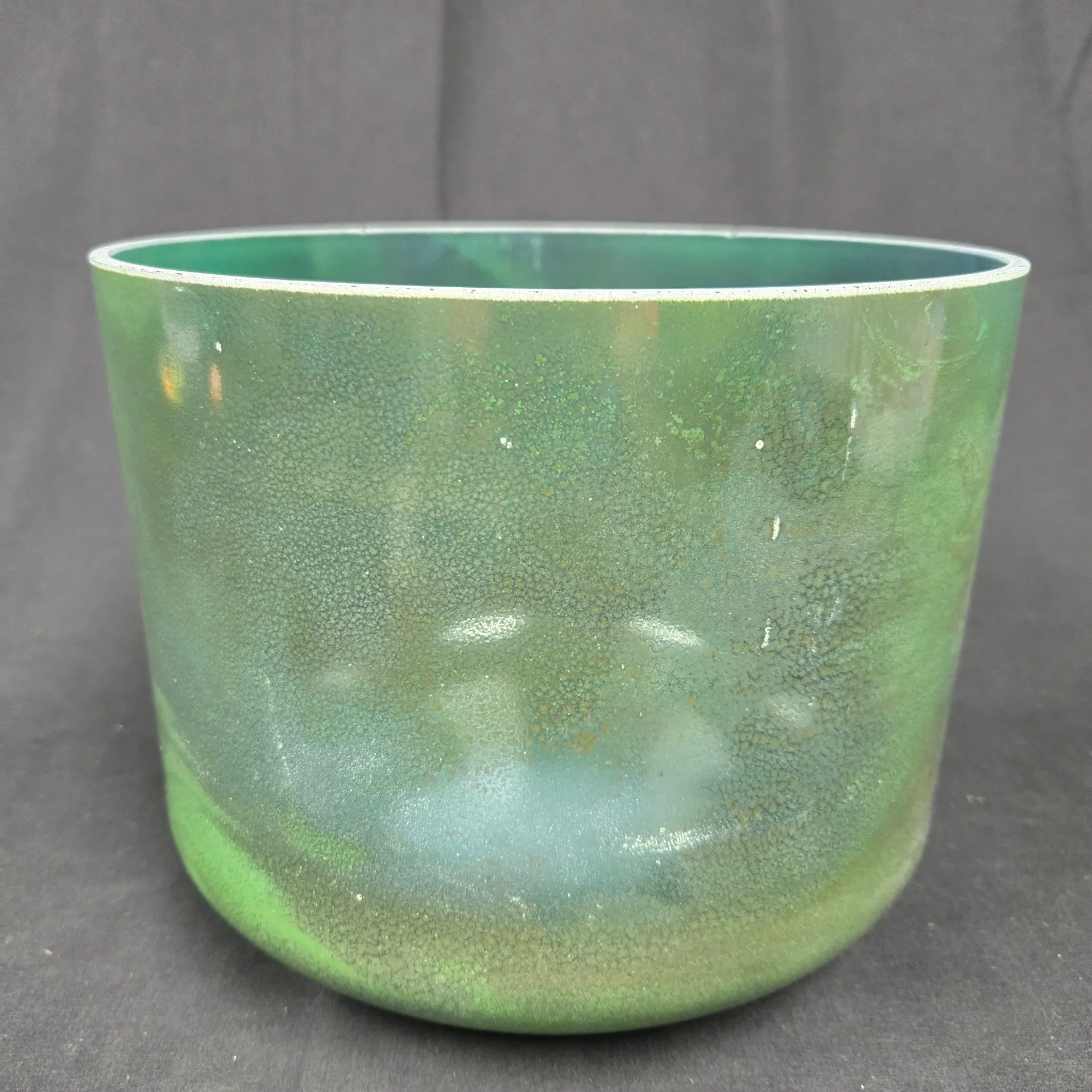[#5534] 9" Moldavite Infused Quartz Crystal Singing Bowl | 4C#+12 | 279 Hz