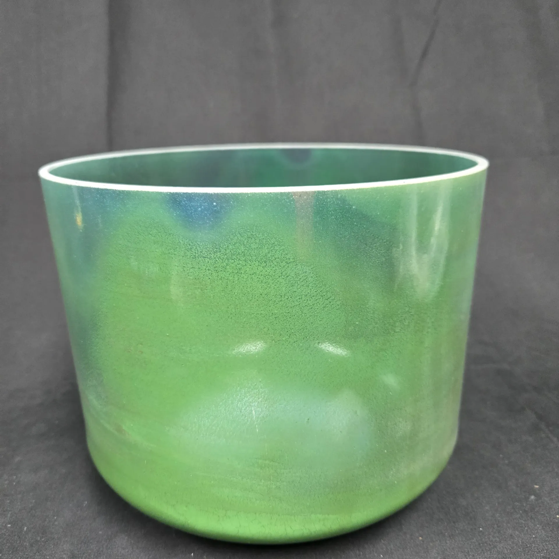 [#5535] 9" Moldavite Infused Quartz Crystal Singing Bowl | 4C-38 | 255 Hz