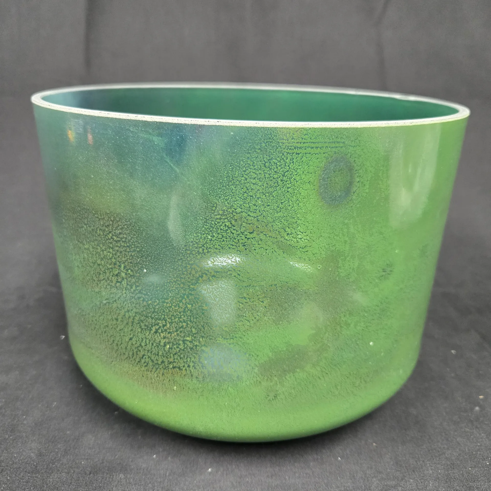 [#5536] 9" Moldavite Infused Quartz Crystal Singing Bowl | 4D-29 | 288 Hz