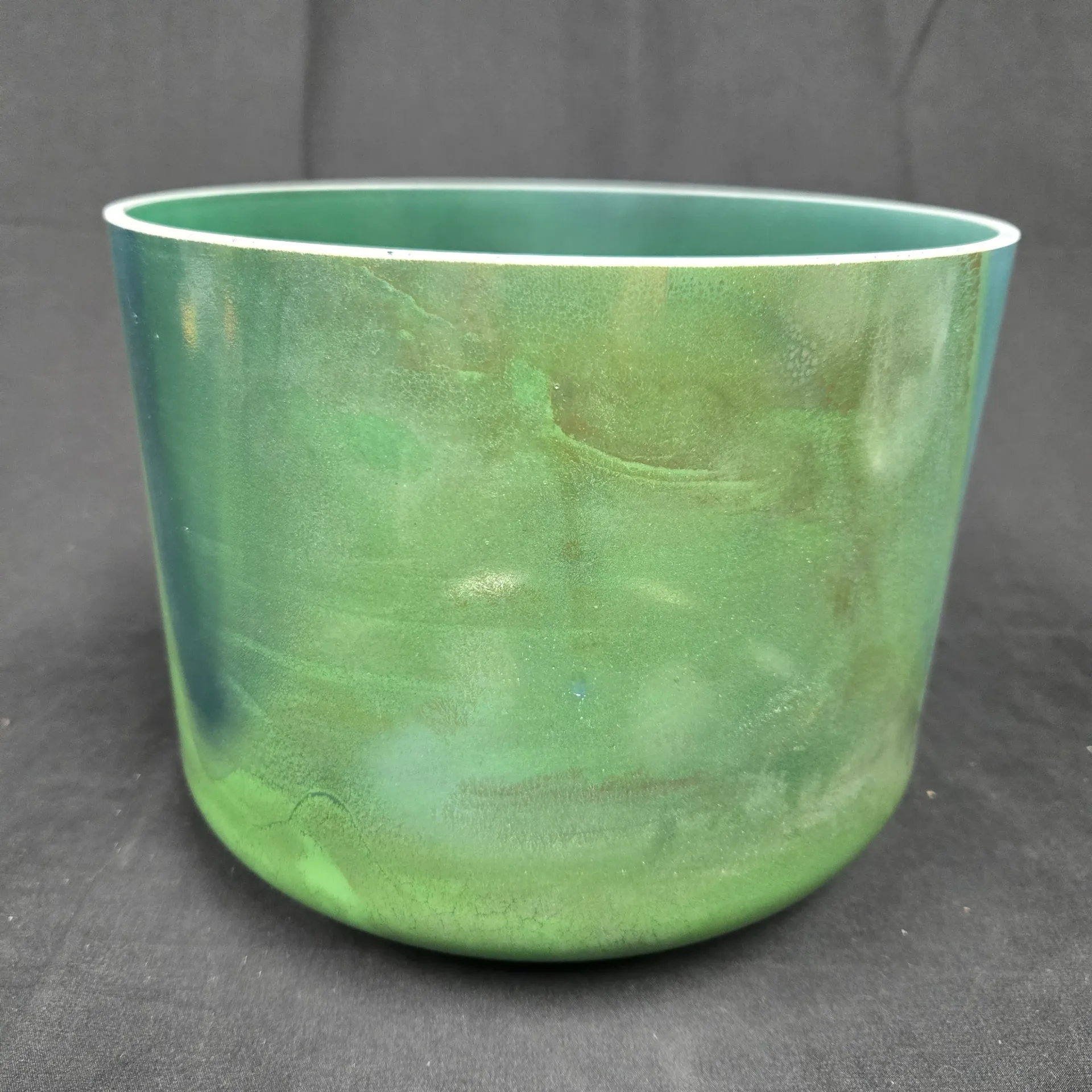 [#5537] 9" Moldavite Infused Quartz Crystal Singing Bowl | 4C#+22 | 280 Hz